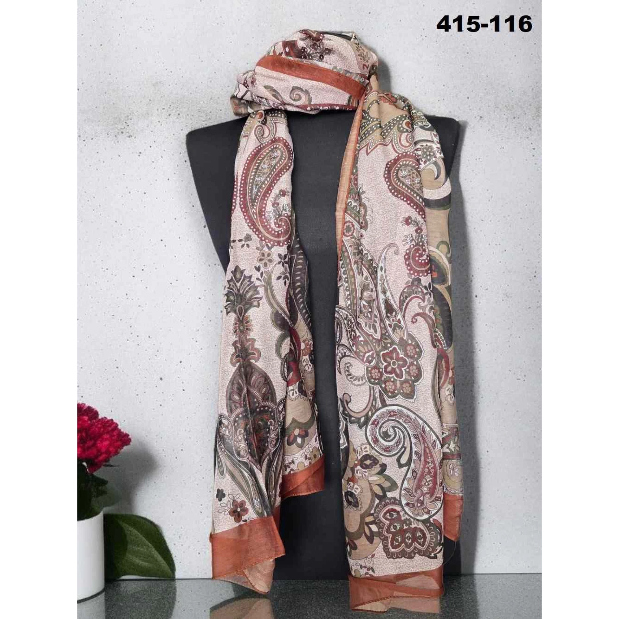 Eylül İpek Etnik Desen Soft Şal 415-116