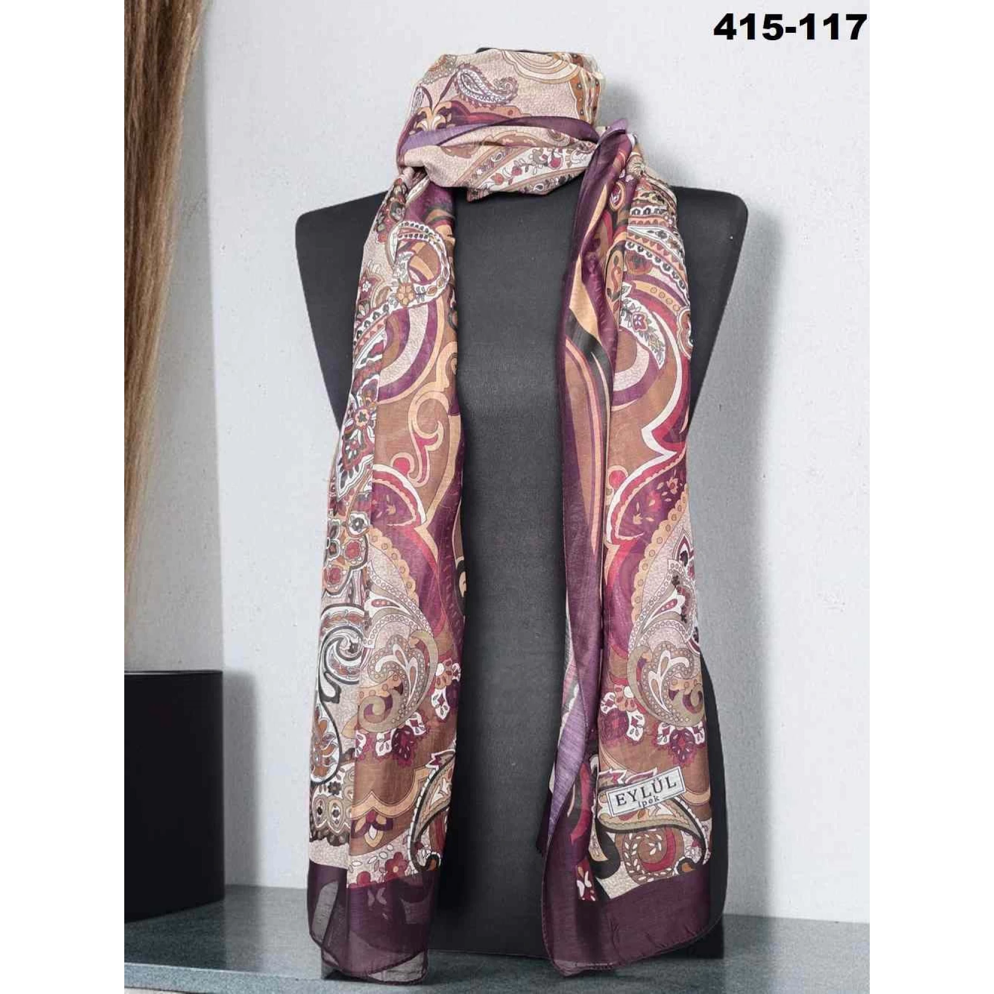 Eylül İpek Etnik Desen Soft Şal 415-117
