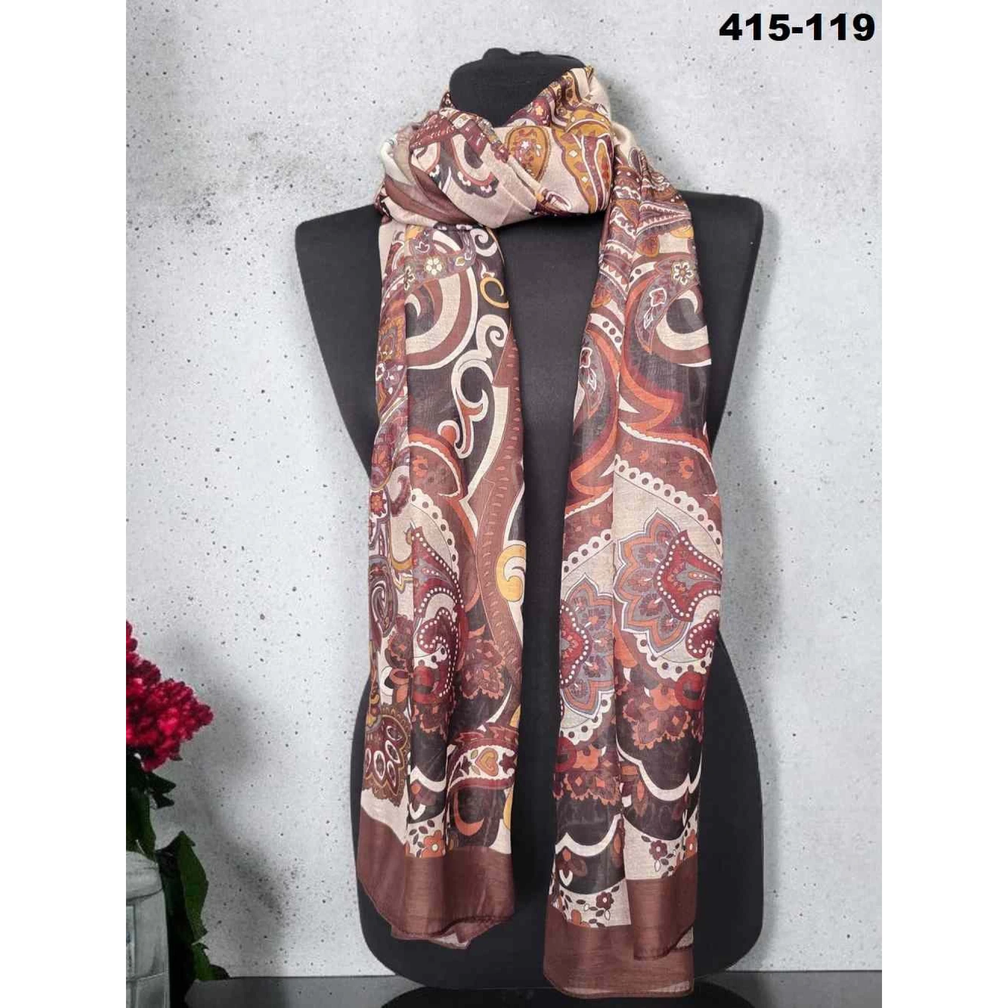 Eylül İpek Etnik Desen Soft Şal 415-119
