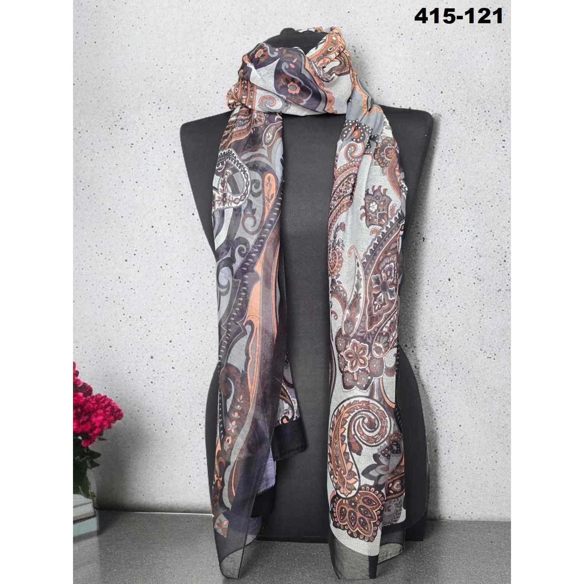 Eylül İpek Etnik Desen Soft Şal 415-121