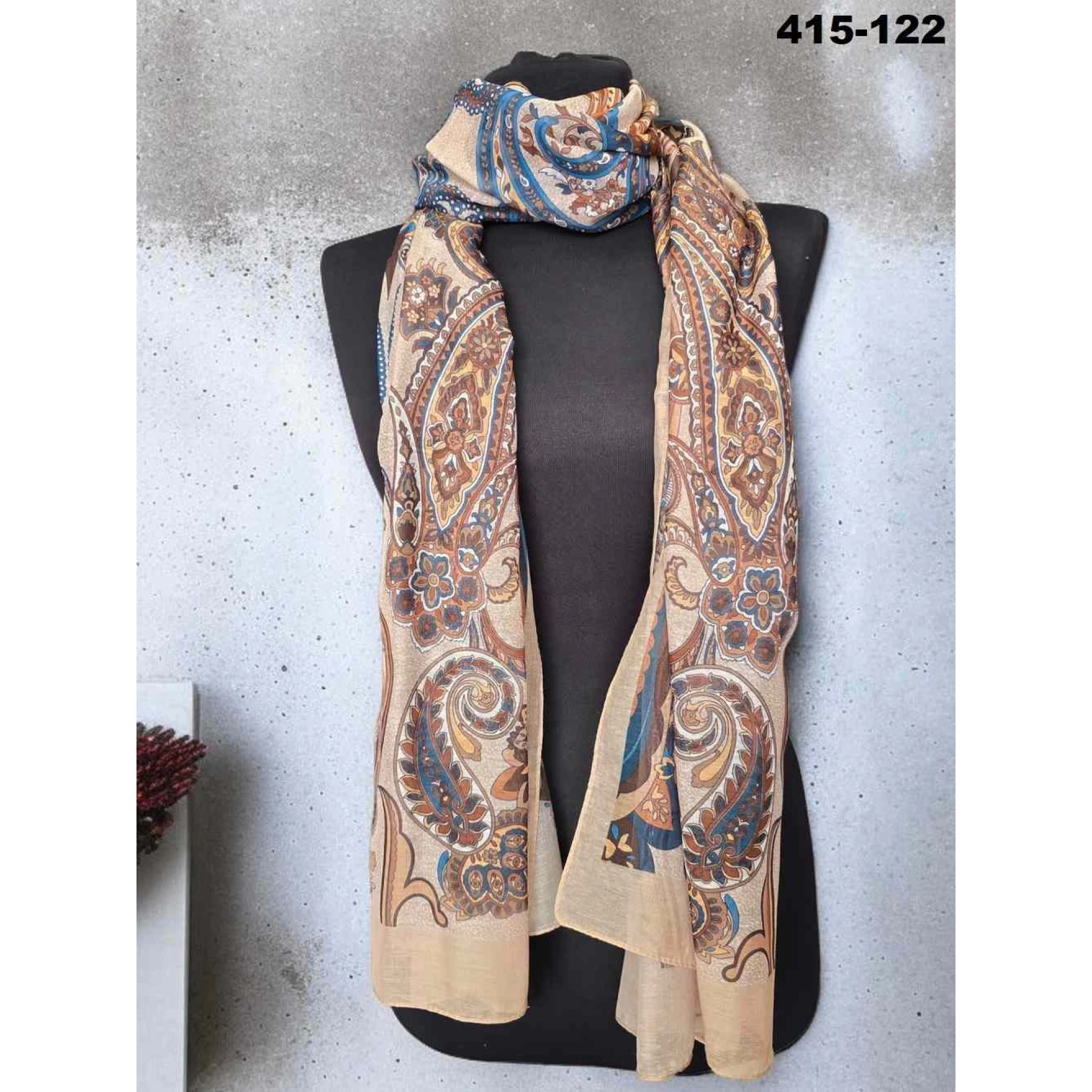 Eylül İpek Etnik Desen Soft Şal 415-122