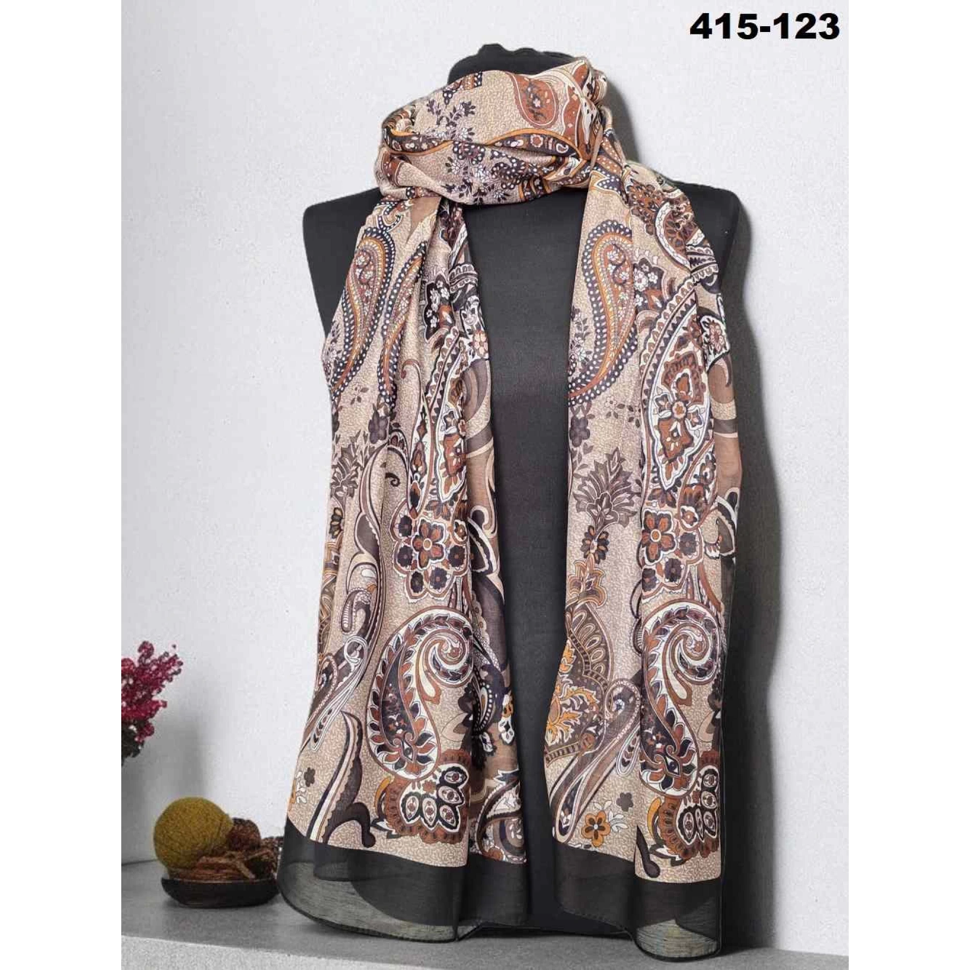 Eylül İpek Etnik Desen Soft Şal 415-123