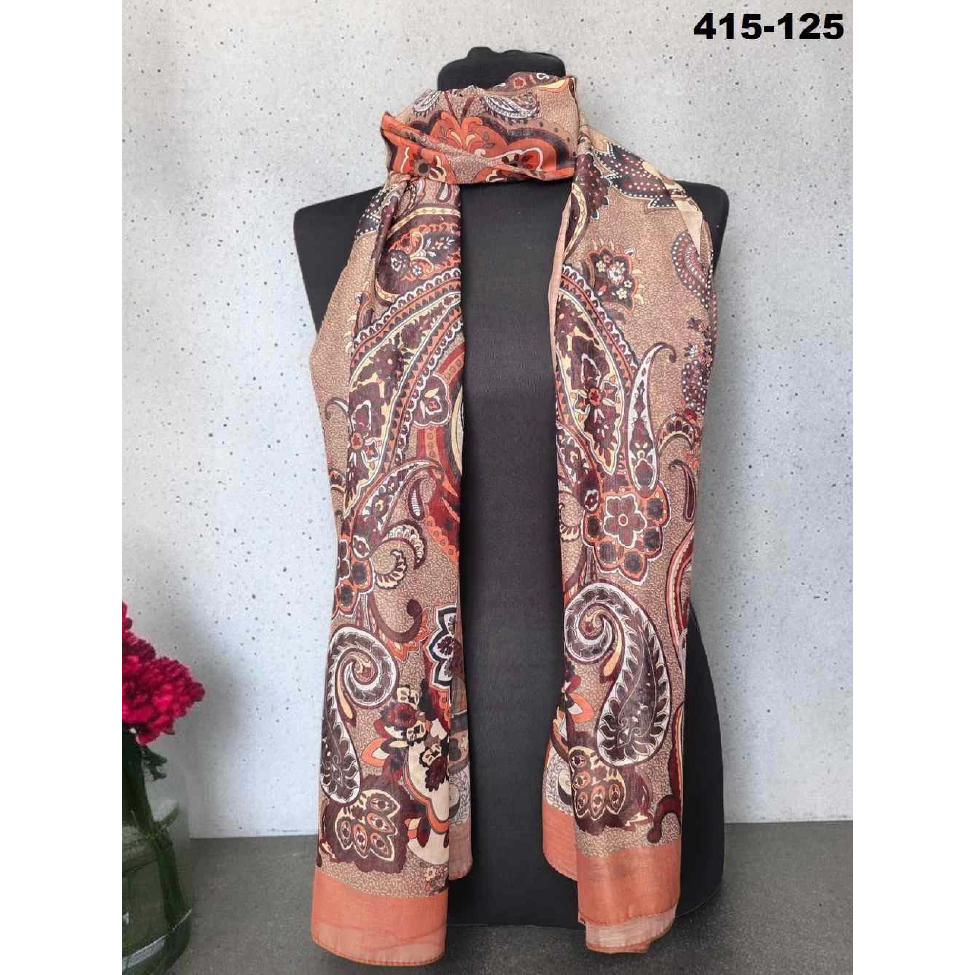 Eylül İpek Etnik Desen Soft Şal 415-125