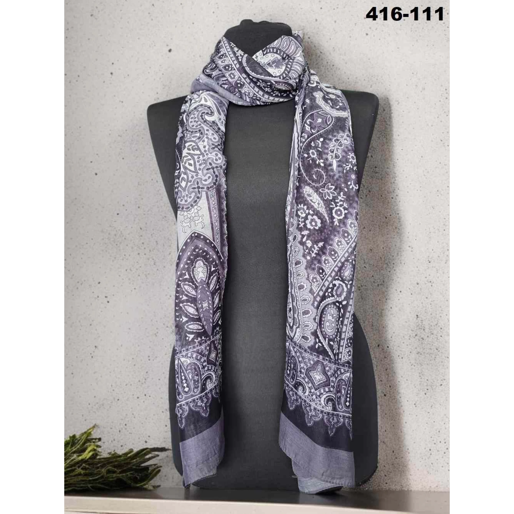 Eylül İpek Etnik Desen Soft Şal 416-111