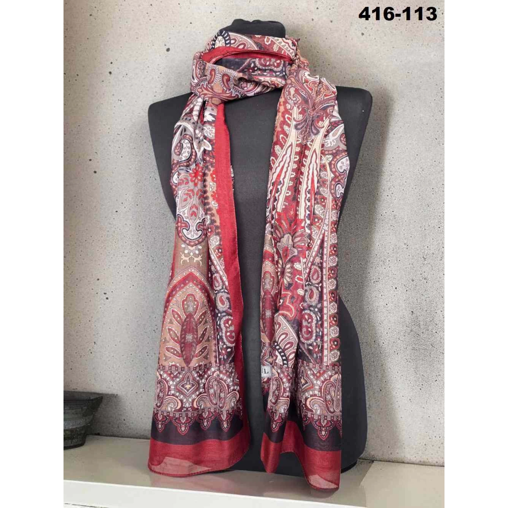 Eylül İpek Etnik Desen Soft Şal 416-113