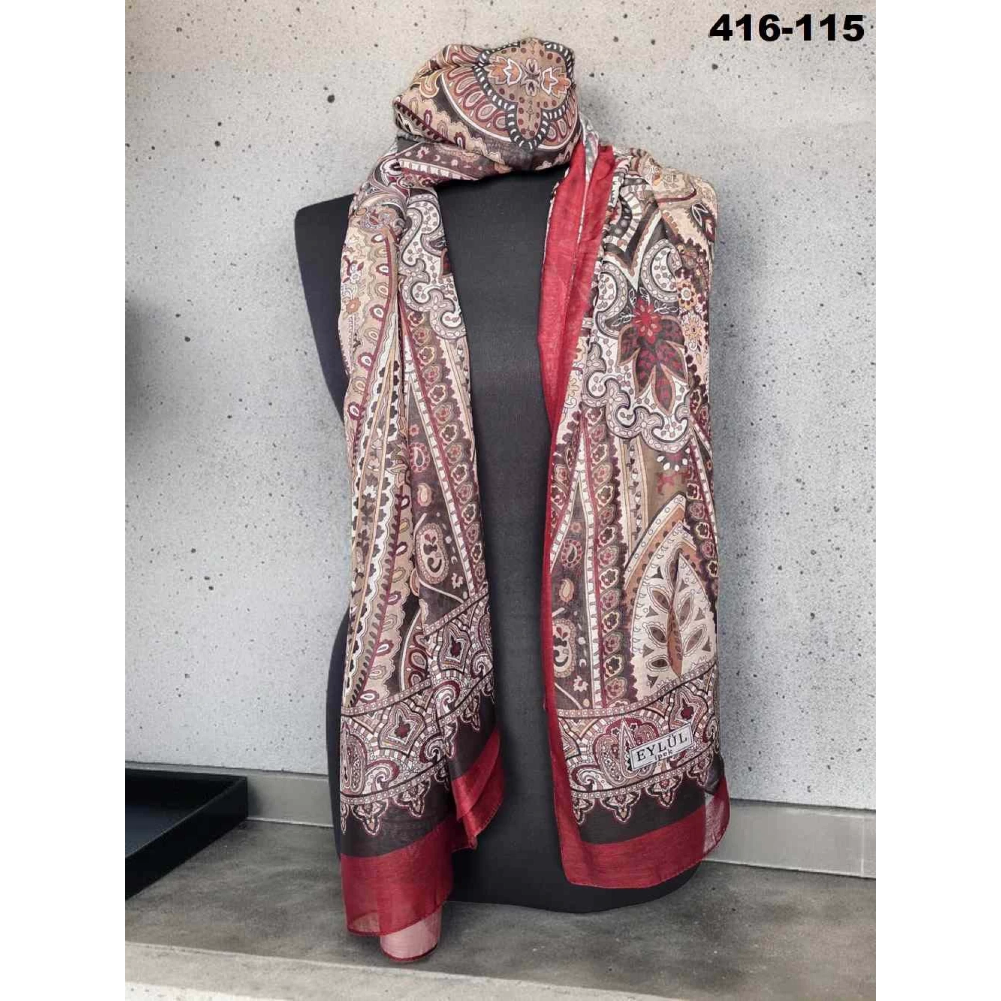 Eylül İpek Etnik Desen Soft Şal 416-115