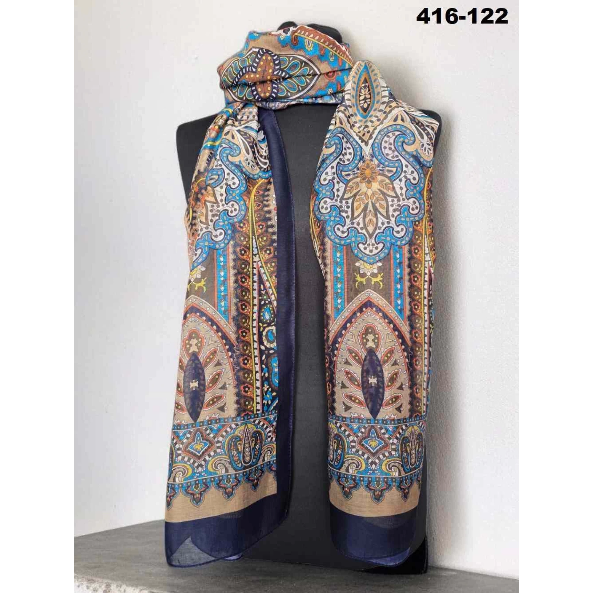 Eylül İpek Etnik Desen Soft Şal 416-122