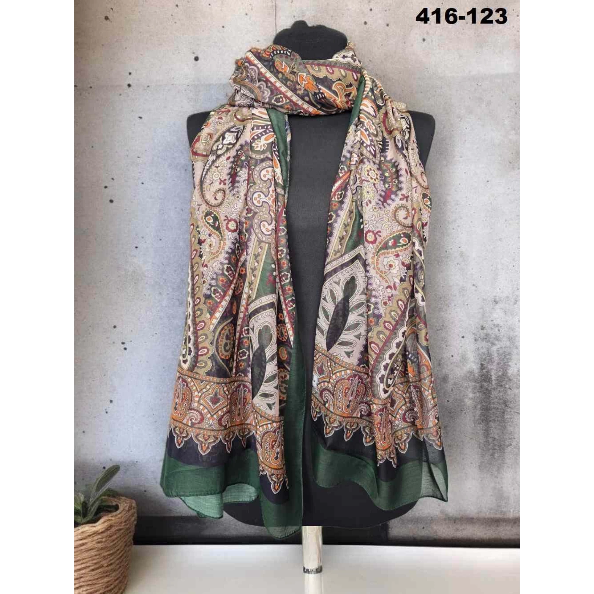 Eylül İpek Etnik Desen Soft Şal 416-123