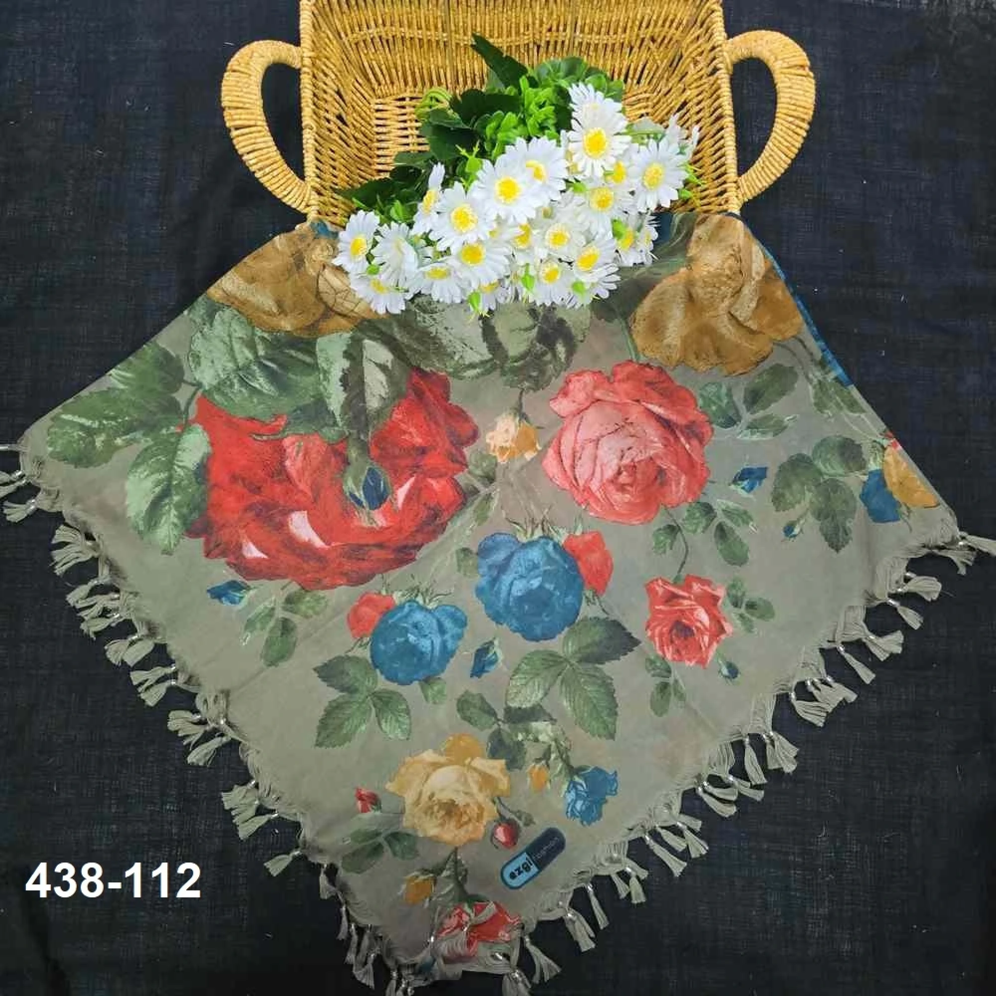 Ezgi Fashion Desenli Sökme Boncuklu Eşarp 438-112
