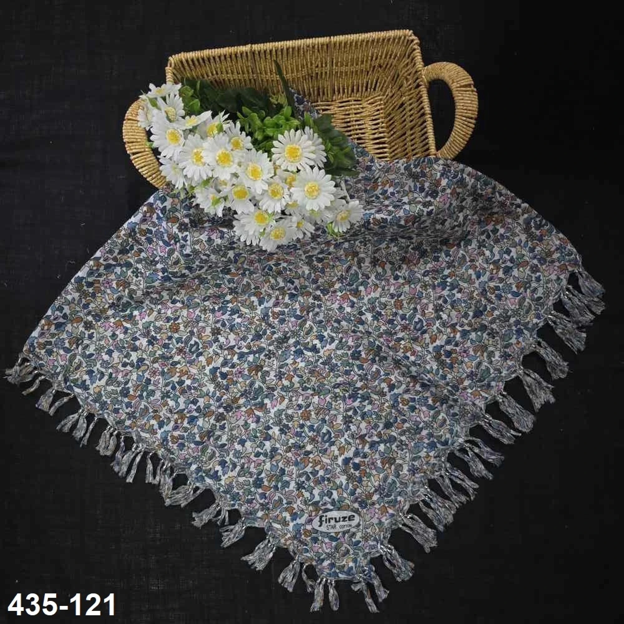 Firuze Desenli Sökme Boncuklu Eşarp 435-121