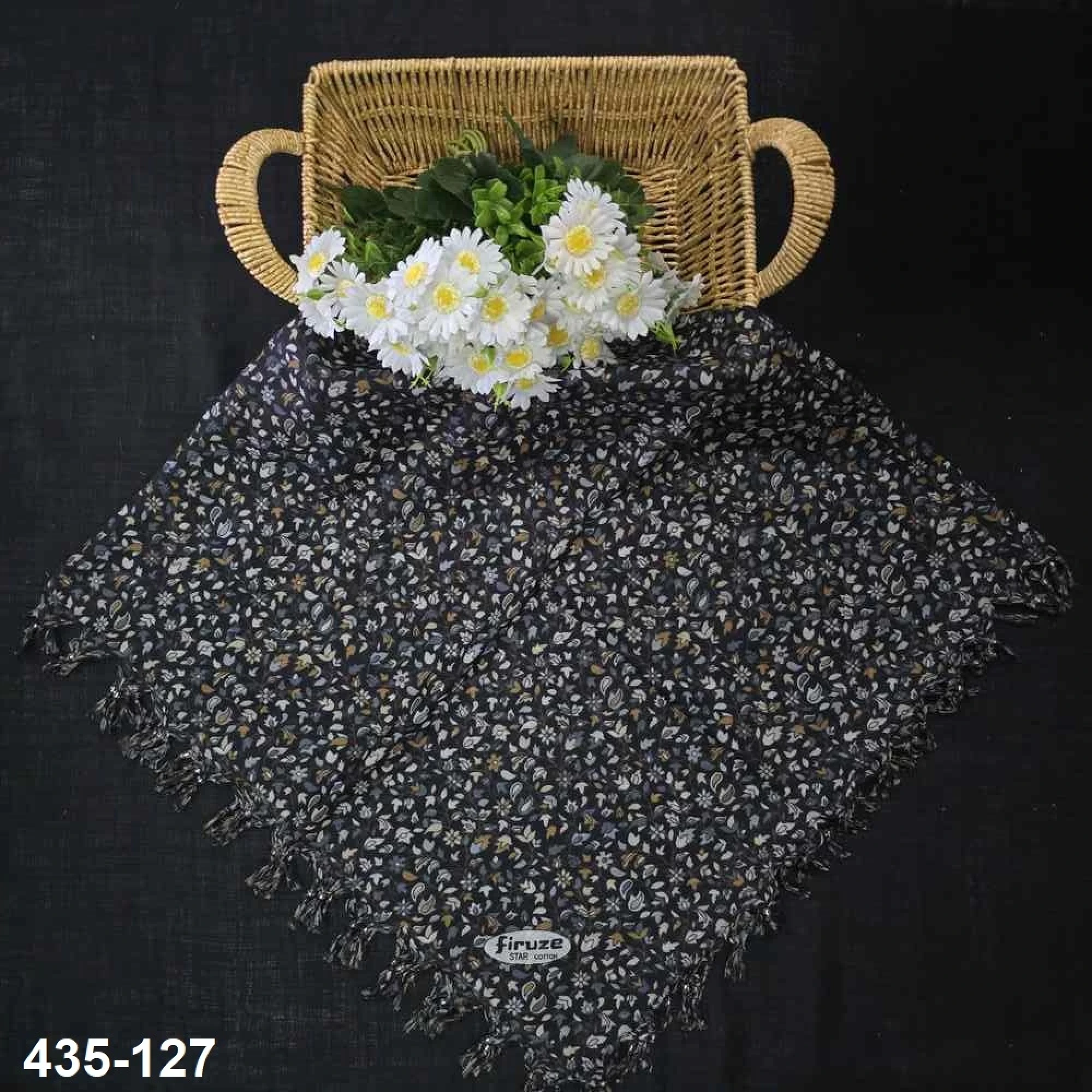 Firuze Desenli Sökme Boncuklu Eşarp 435-127