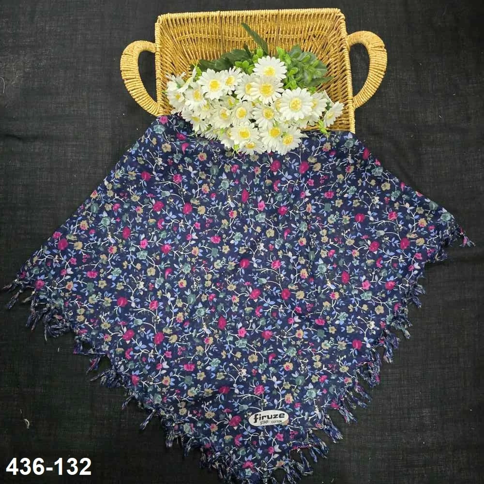 Firuze Desenli Sökme Boncuklu Eşarp 436-132
