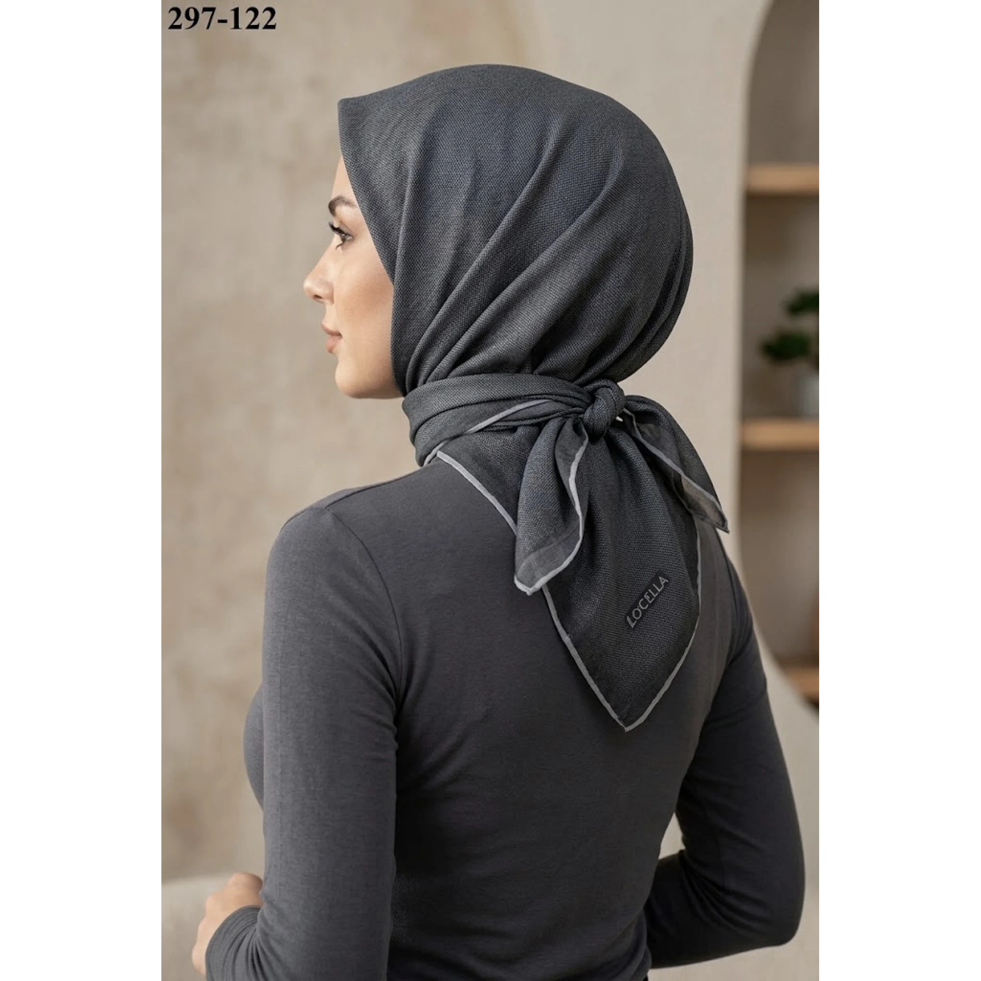Locella Soft Pamuk Eşarp (Antrasit) 297-122