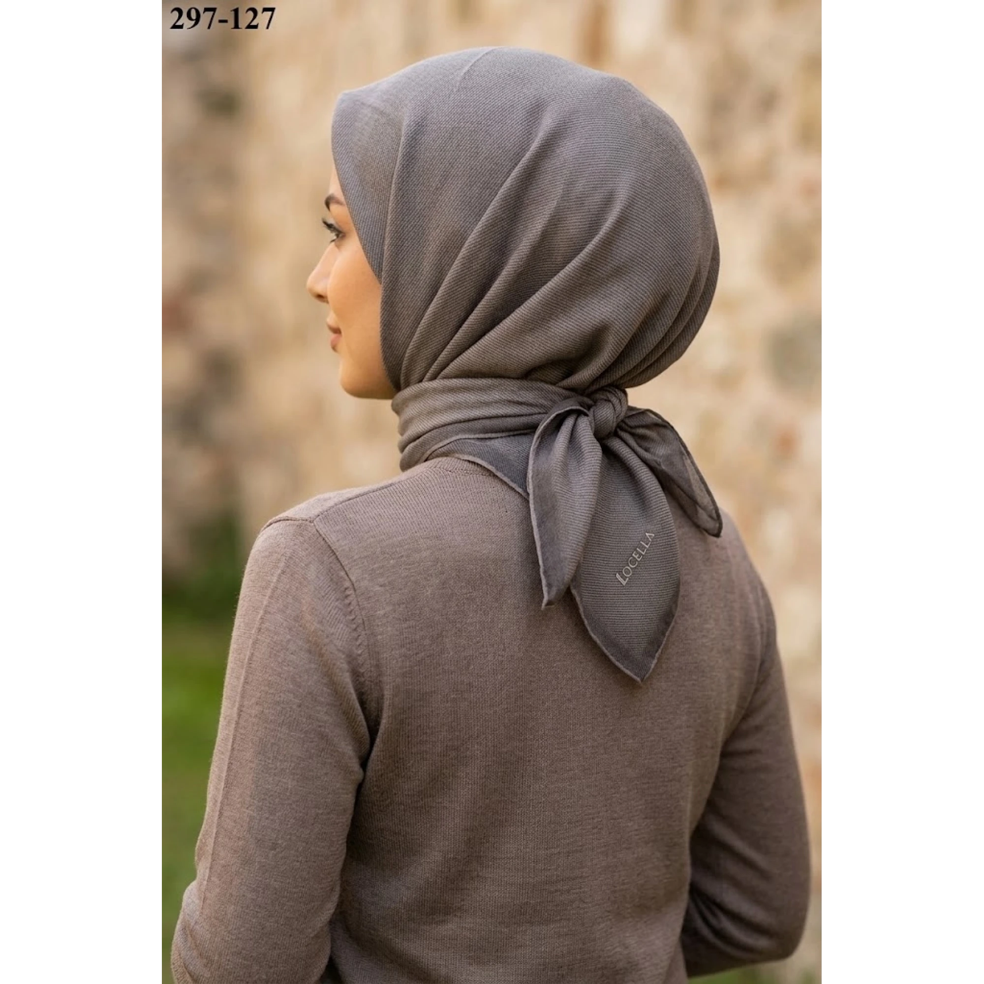 Locella Soft Pamuk Eşarp (Bej-Kahve) 297-127