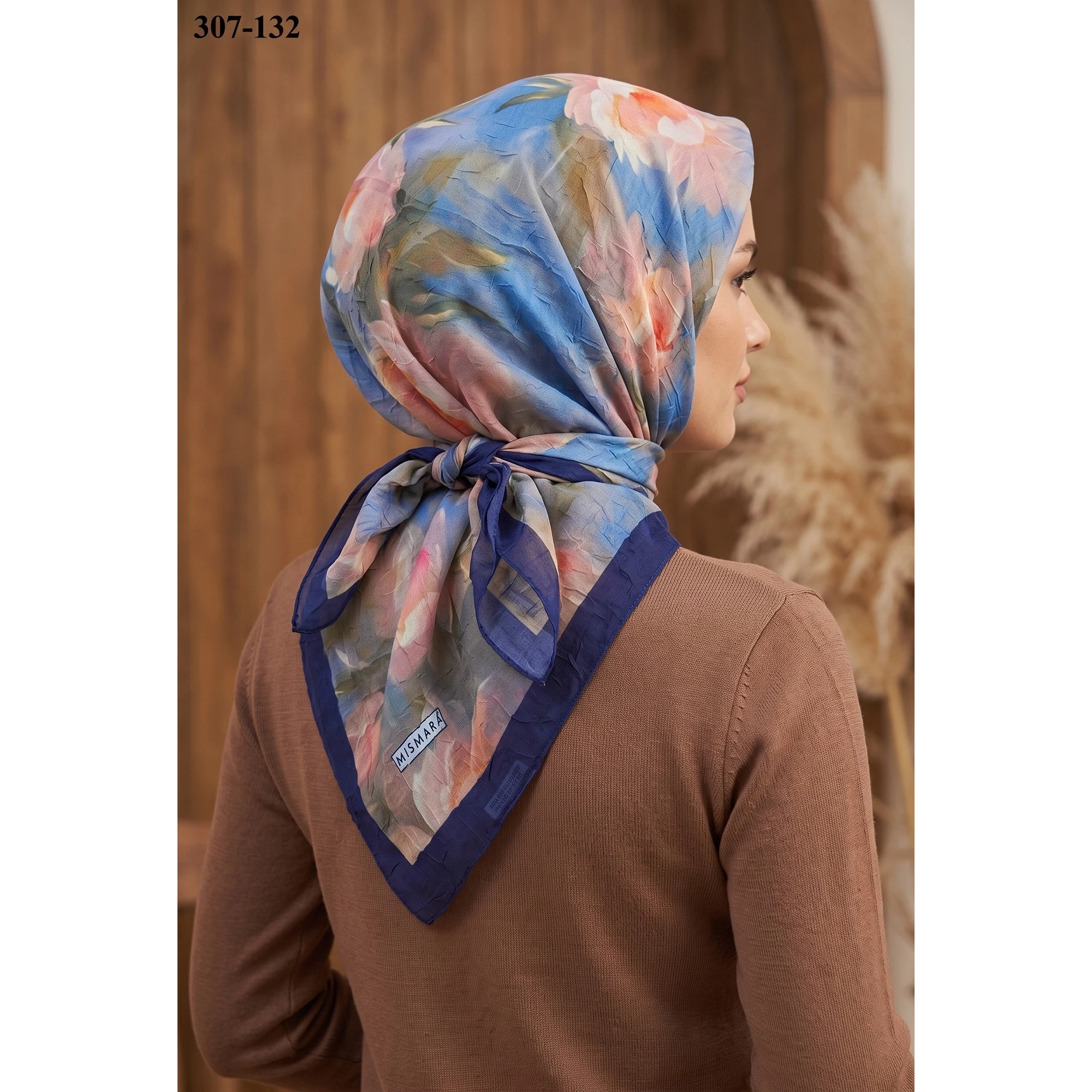 Mismarascarf Desenli Bambu Kraş Pamuk Eşarp 307-132