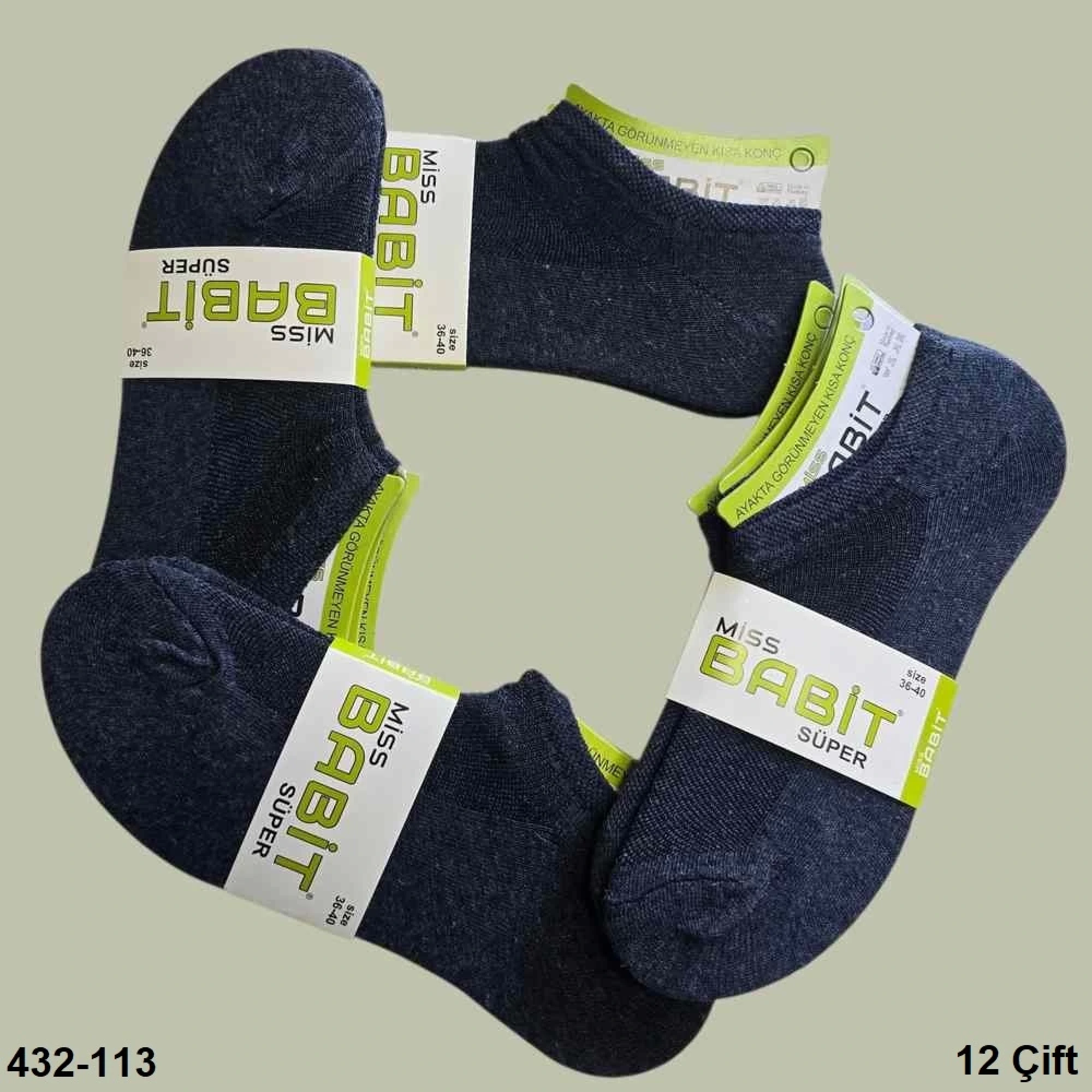 Miss Babit Bayan Kısa Konç Patik Çorap 12 Çift 432-113