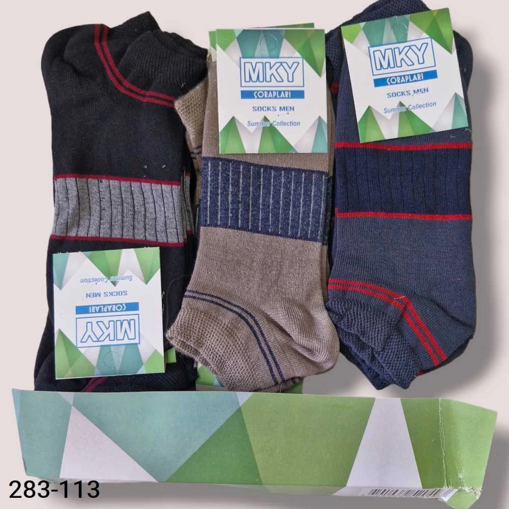 Mky Erkek Patik Çorap Karışık (12 çift) 283-113