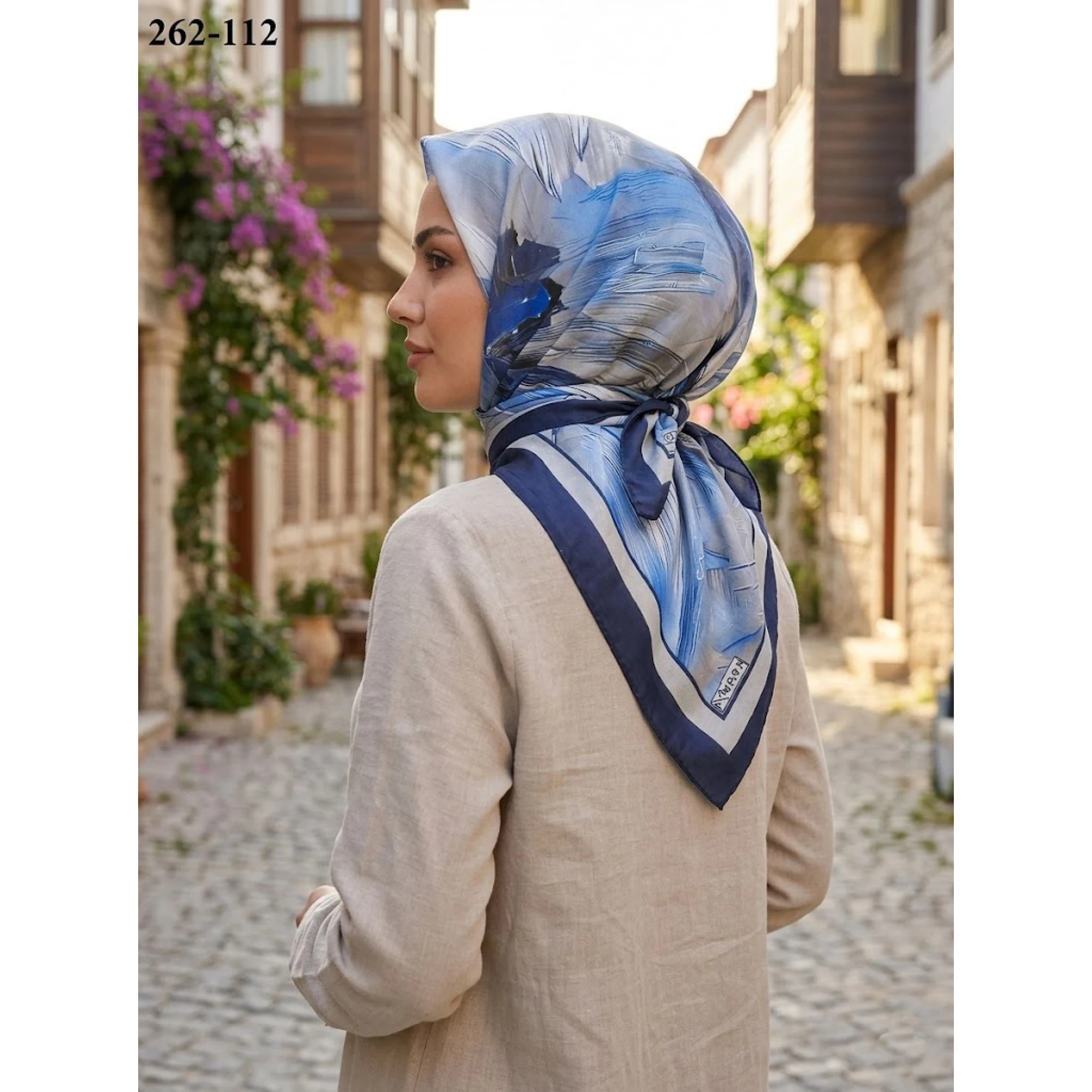Moon Scarf Desenli Bambu Pamuk Eşarp 262-112