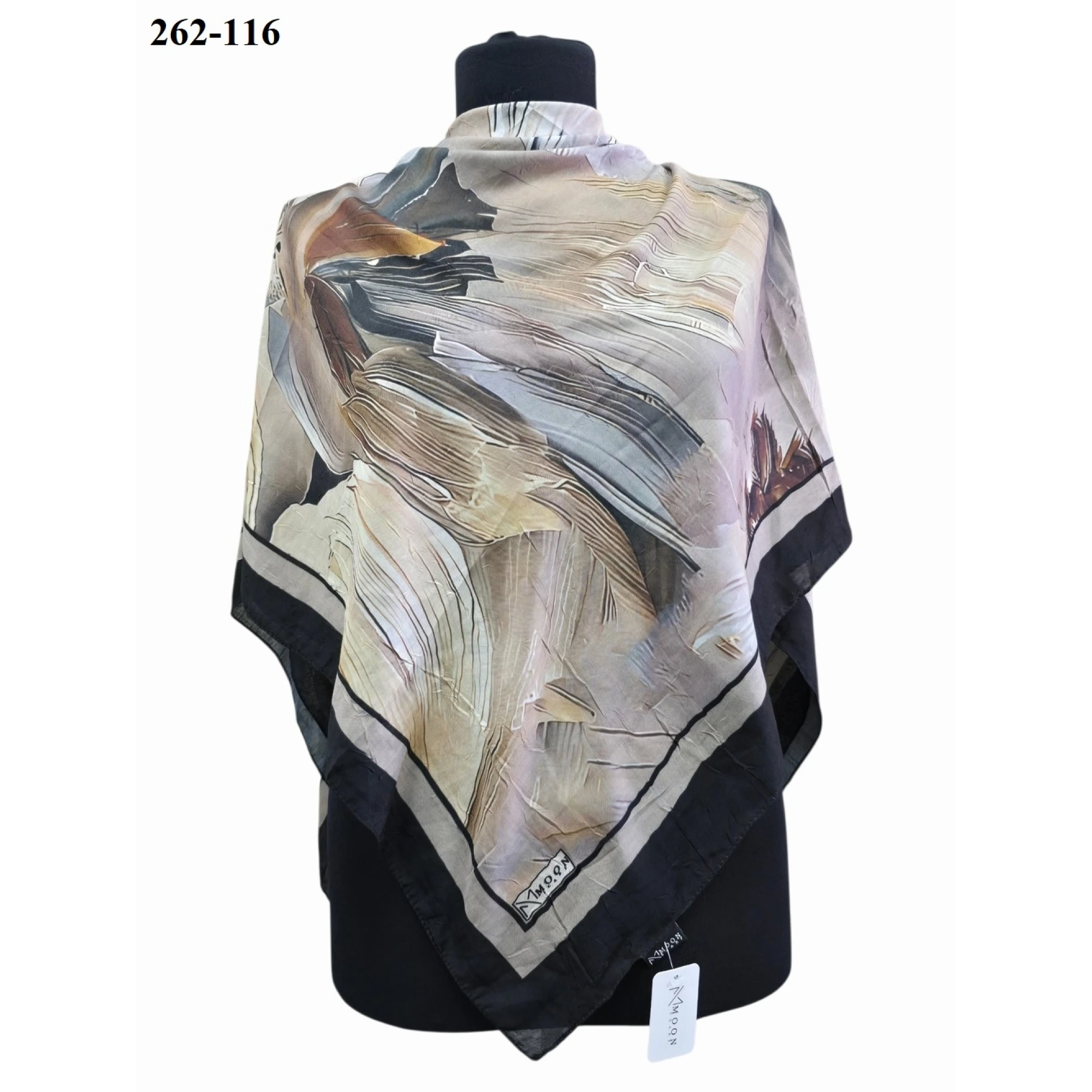 Moon Scarf Desenli Bambu Pamuk Eşarp 262-116