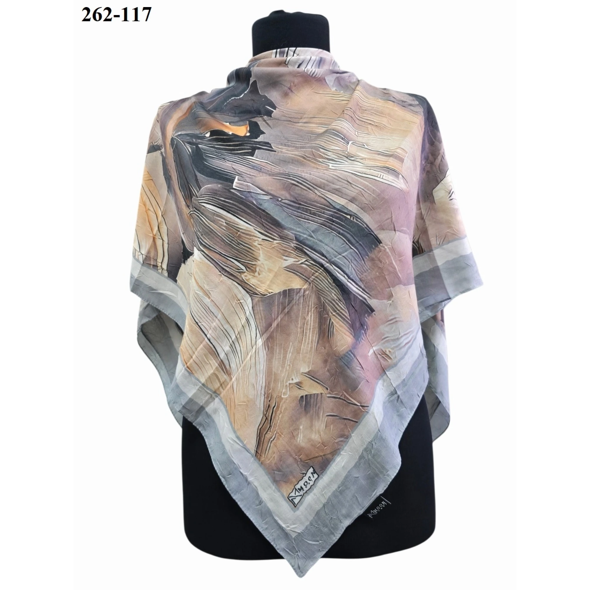 Moon Scarf Desenli Bambu Pamuk Eşarp 262-117