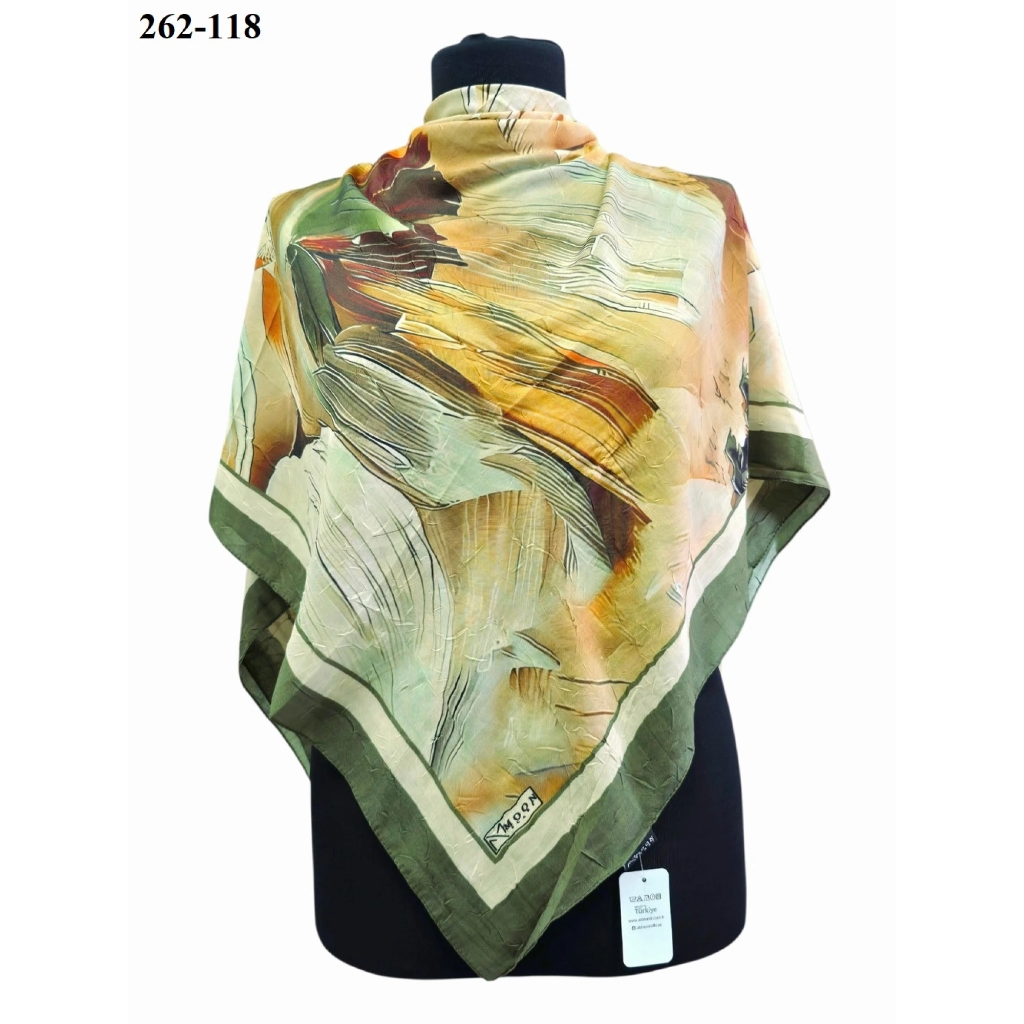 Moon Scarf Desenli Bambu Pamuk Eşarp 262-118