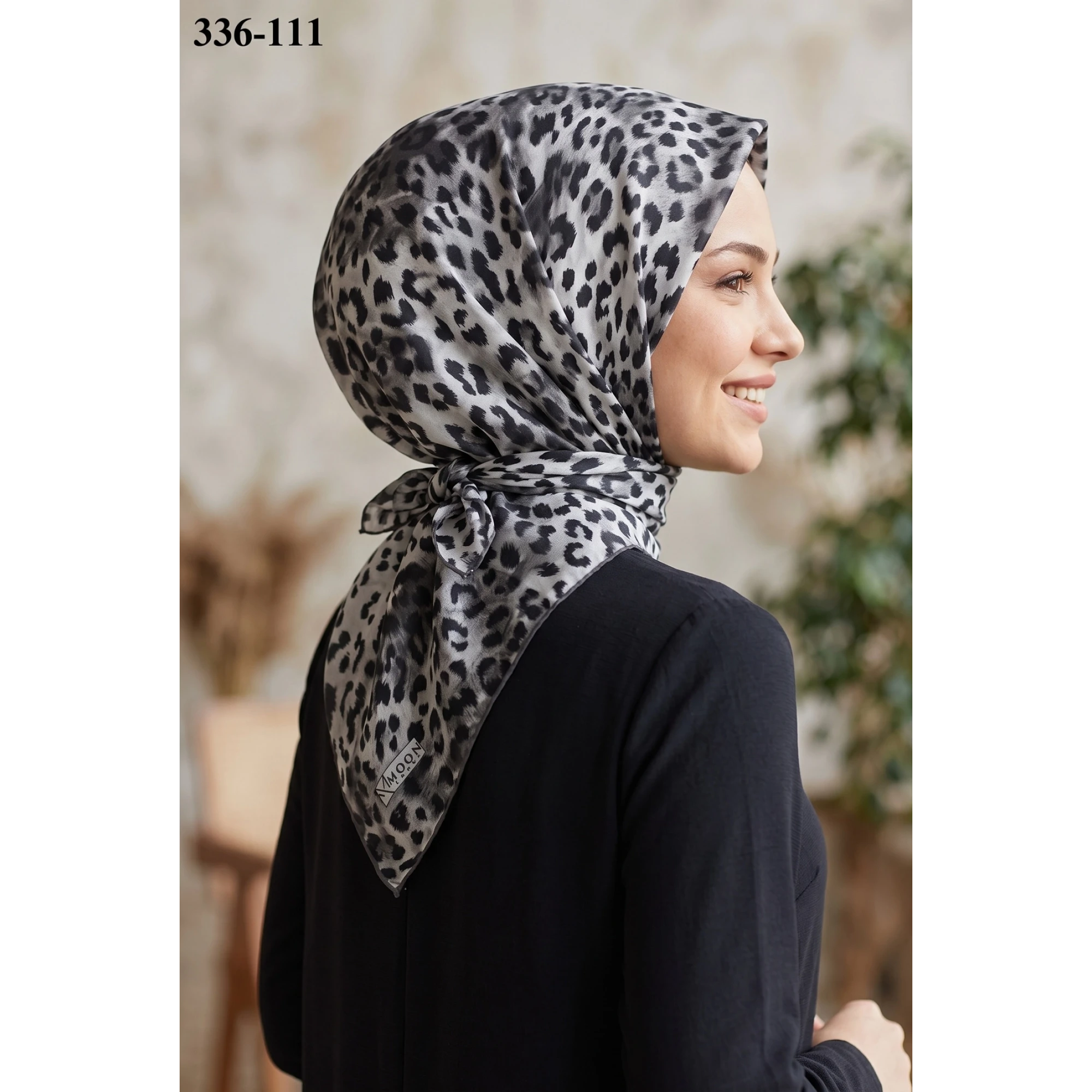MoonScarf Leopar Desenli Soft Pamuk Eşarp 336-111