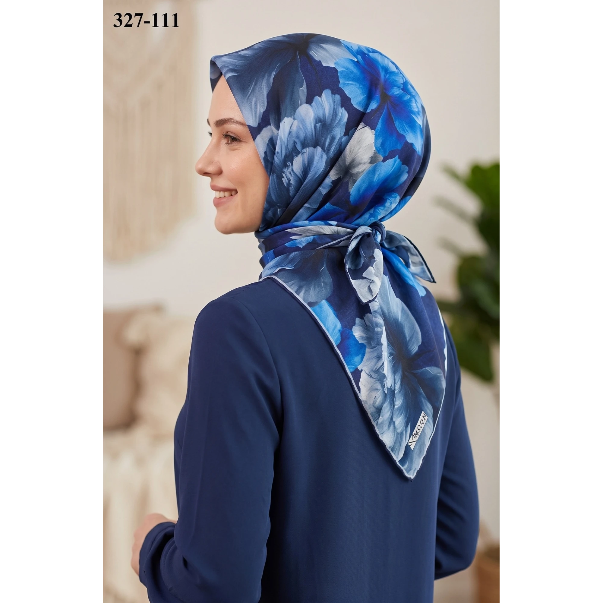 MoonScarf Soft Pamuk Eşarp (Lacivert) 327-111