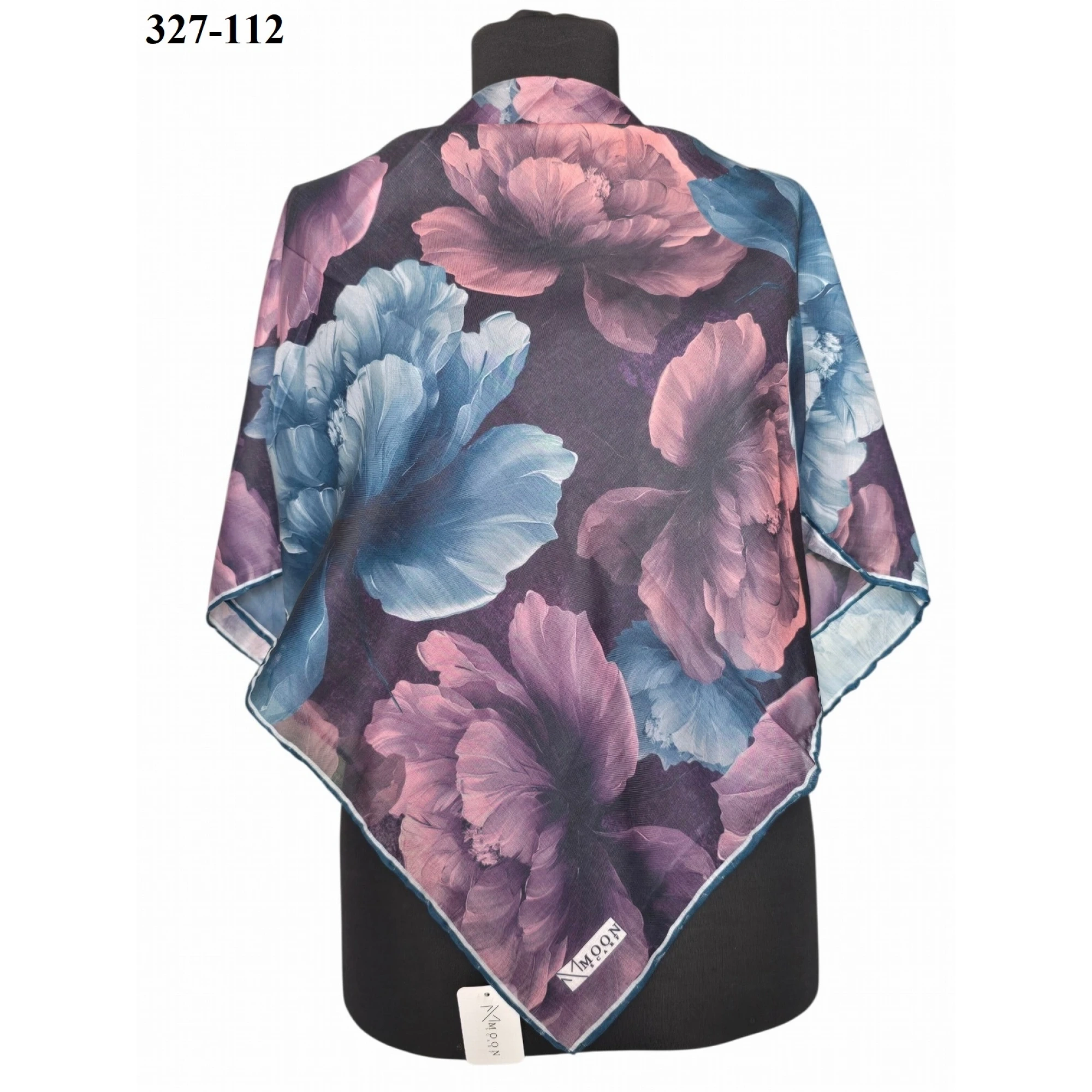 MoonScarf Soft Pamuk Eşarp (Mor - Petrol) 327-112