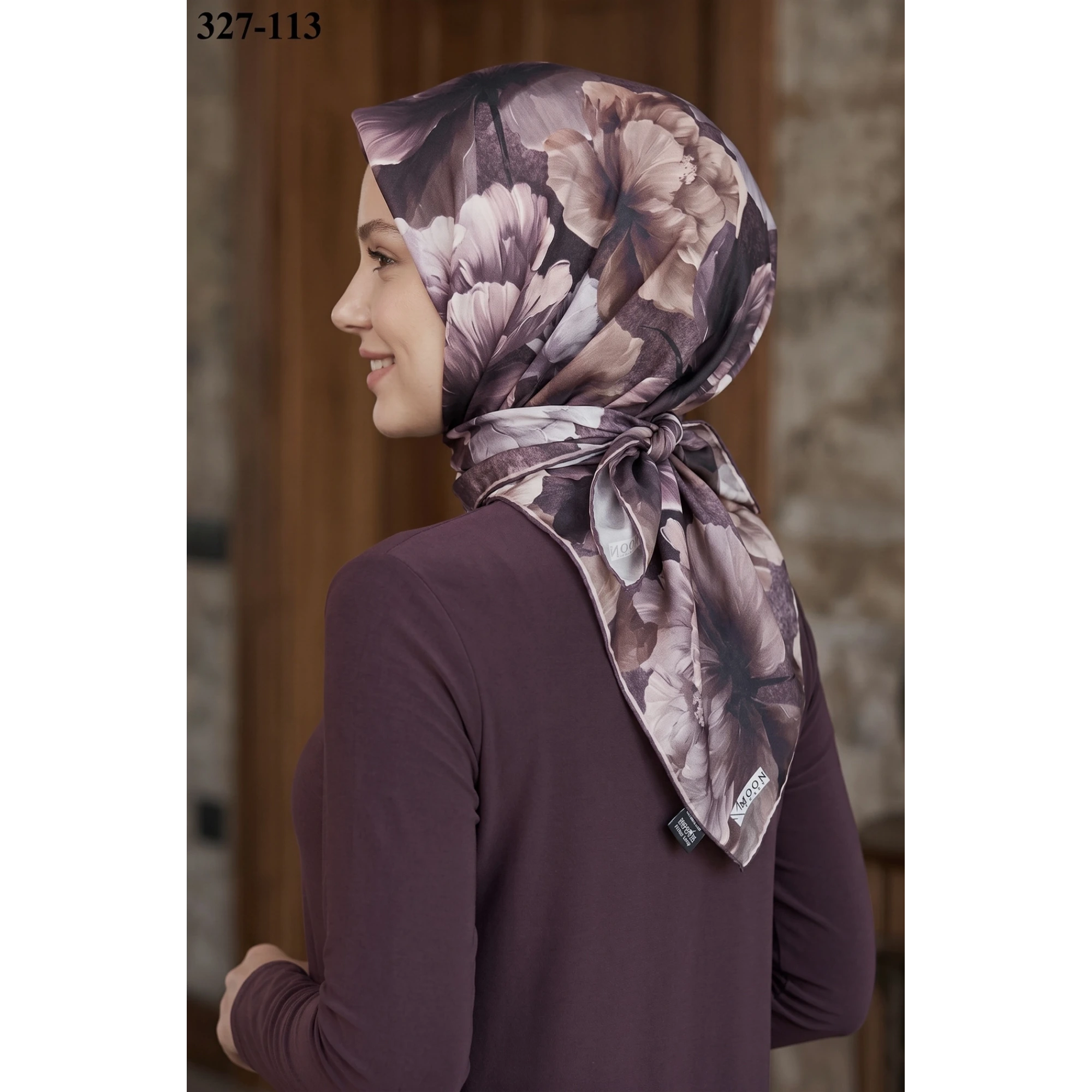 MoonScarf Soft Pamuk Eşarp (Kahverengi) 327-113