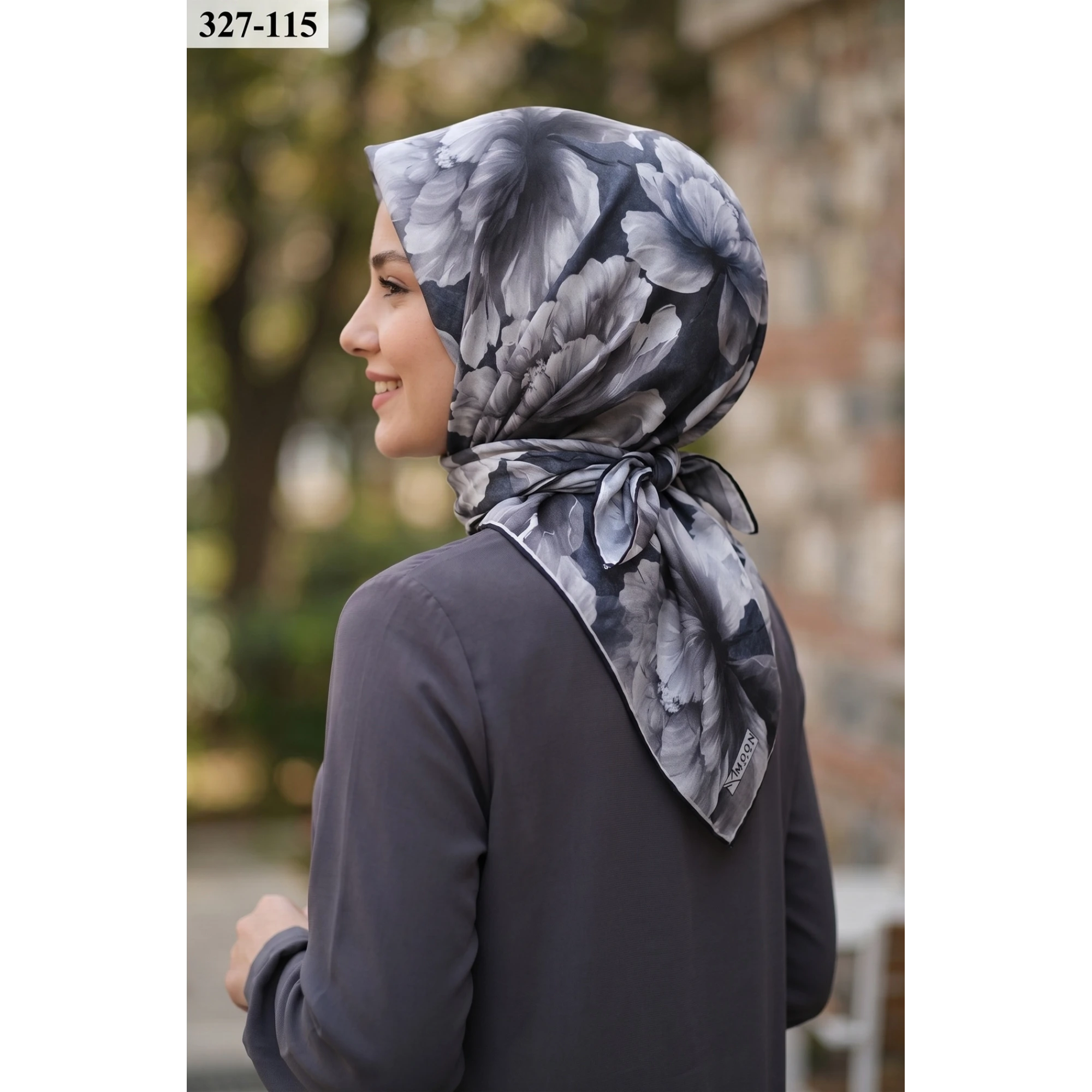 MoonScarf Soft Pamuk Eşarp (Gri) 327-115