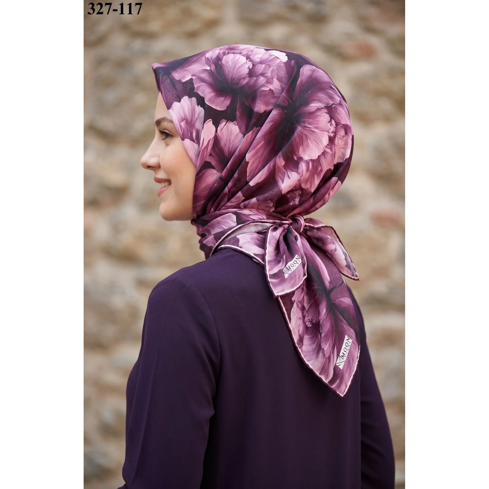 MoonScarf Soft Pamuk Eşarp (Mürdüm) 327-117