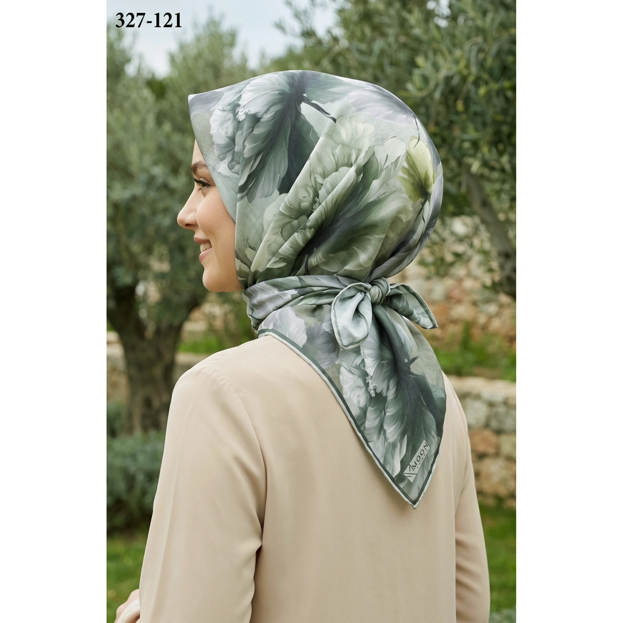 MoonScarf Soft Pamuk Eşarp (Yeşil) 327-121