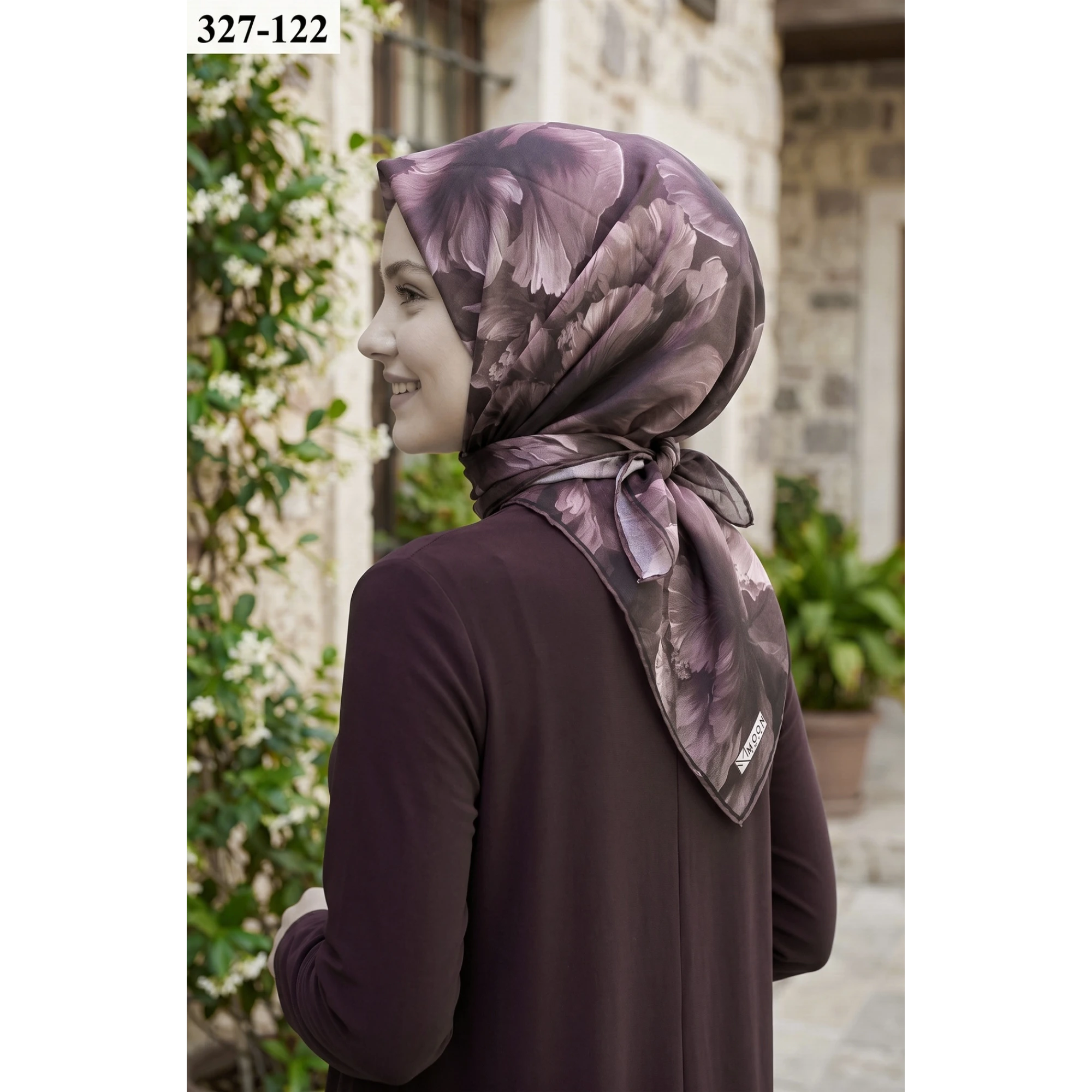 MoonScarf Soft Pamuk Eşarp (Kahverengi) 327-122