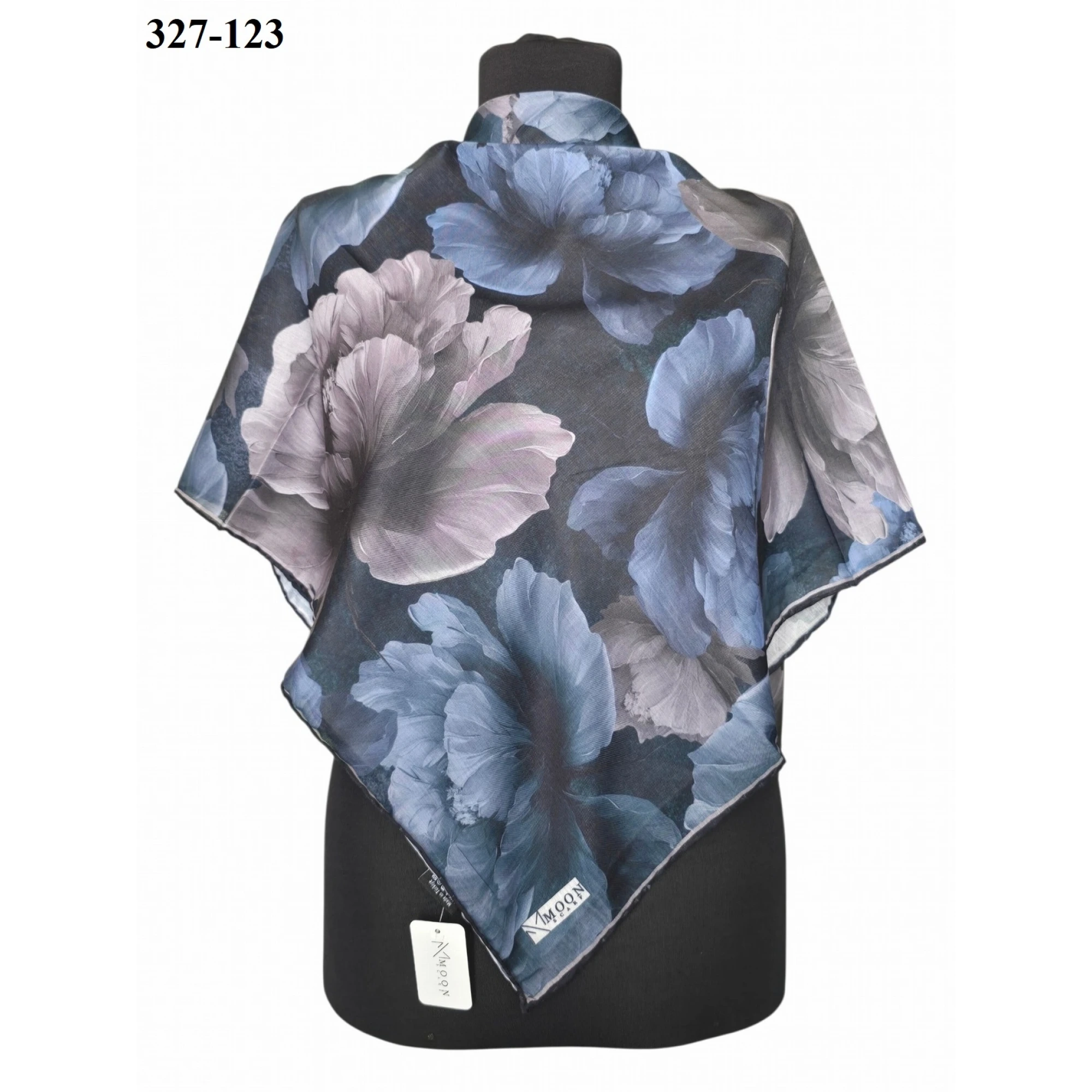 MoonScarf Soft Pamuk Eşarp (Siyah K. Petrol) 327-123