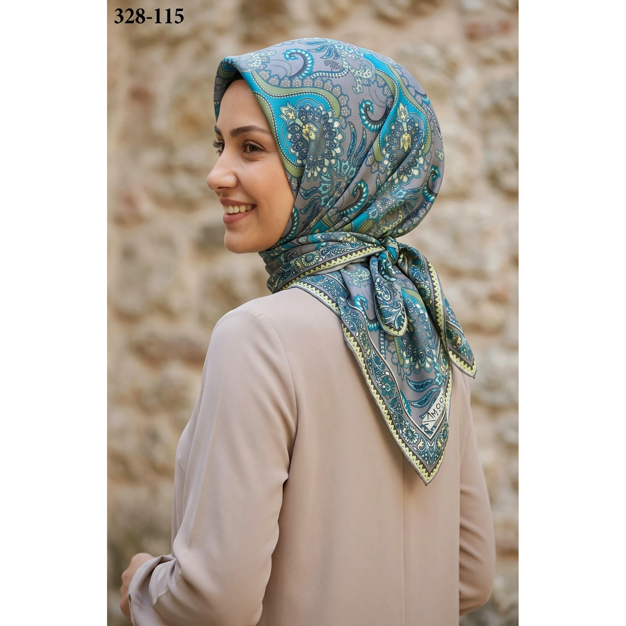 MoonScarf Soft Pamuk Eşarp (Gri) 328-115
