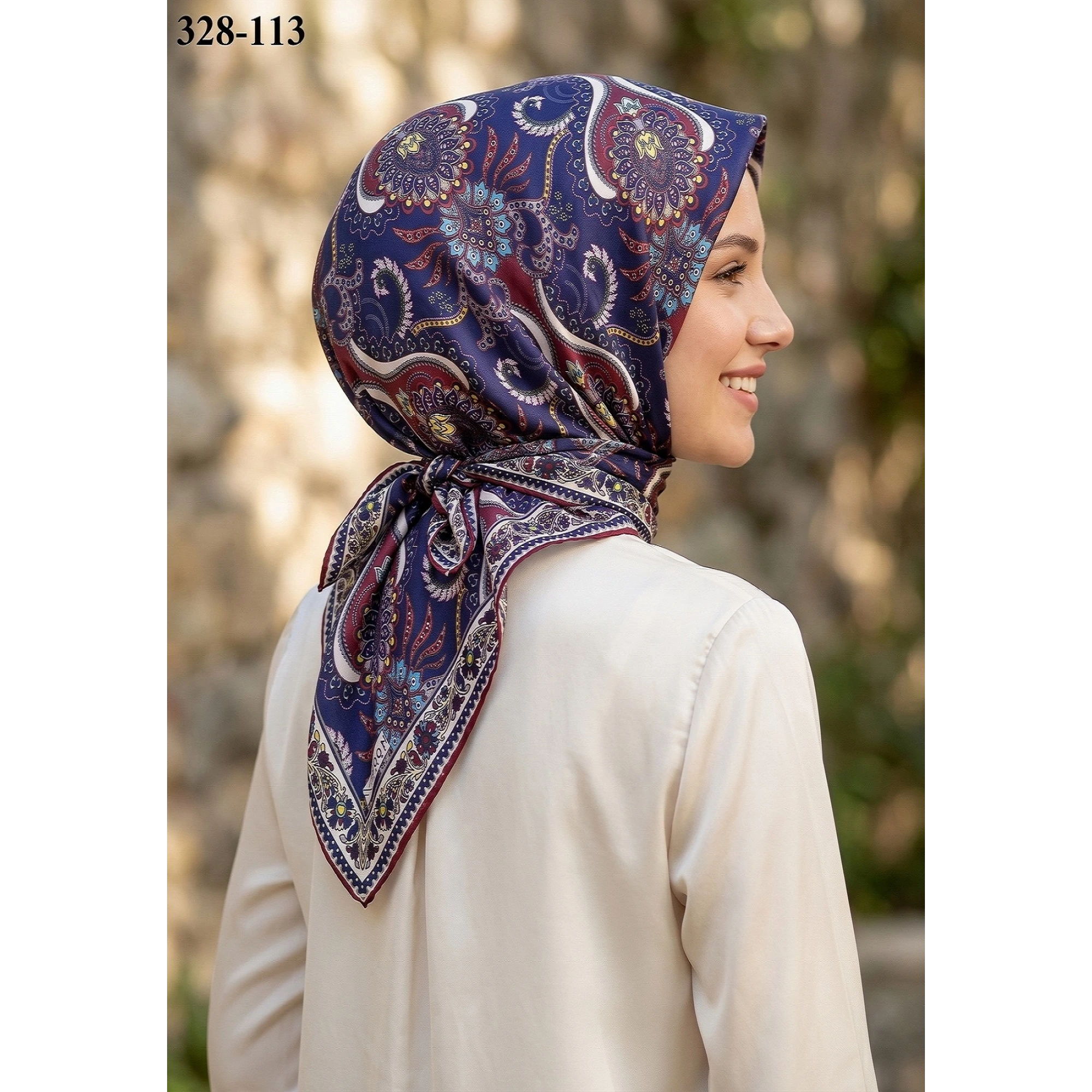 MoonScarf Soft Pamuk Eşarp (Lacivert) 328-113
