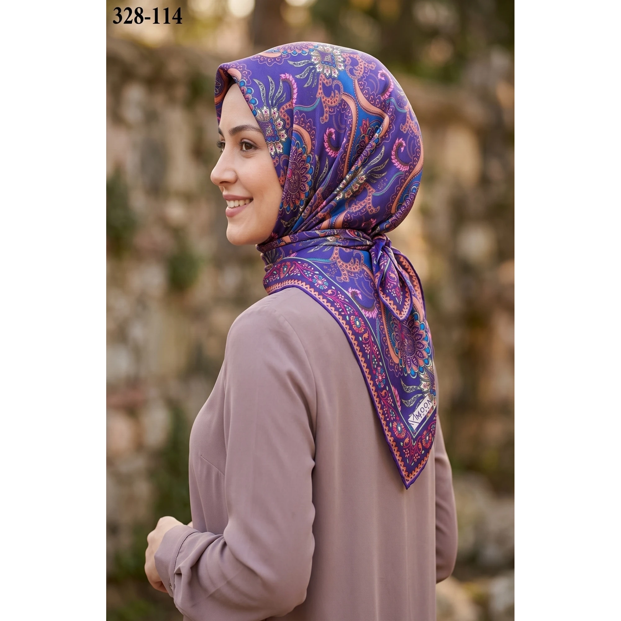 MoonScarf Soft Pamuk Eşarp (Mor) 328-114
