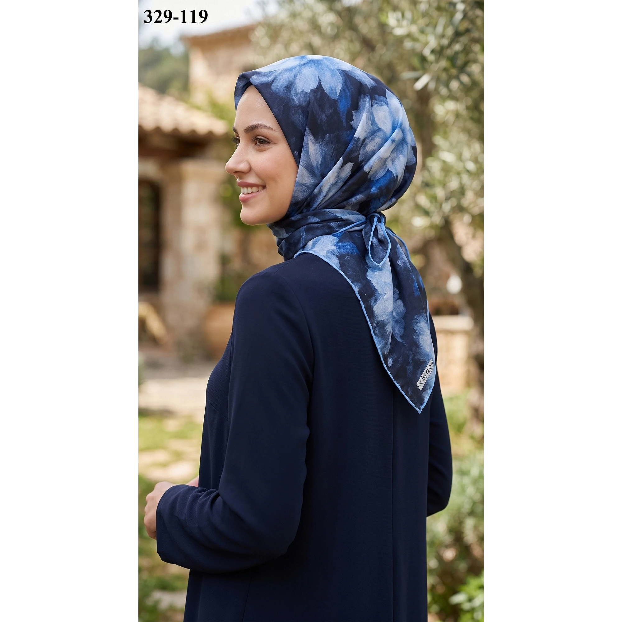 MoonScarf Soft Pamuk Eşarp (Lacivert Mavi) 329-119