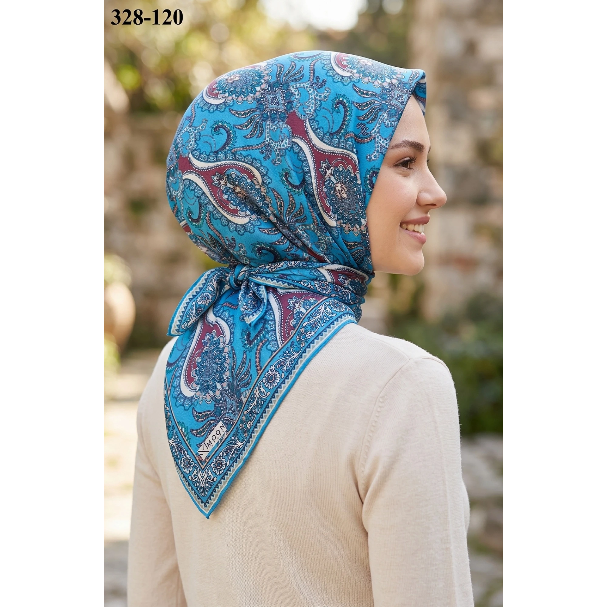 MoonScarf Soft Pamuk Eşarp (Mavi) 328-120
