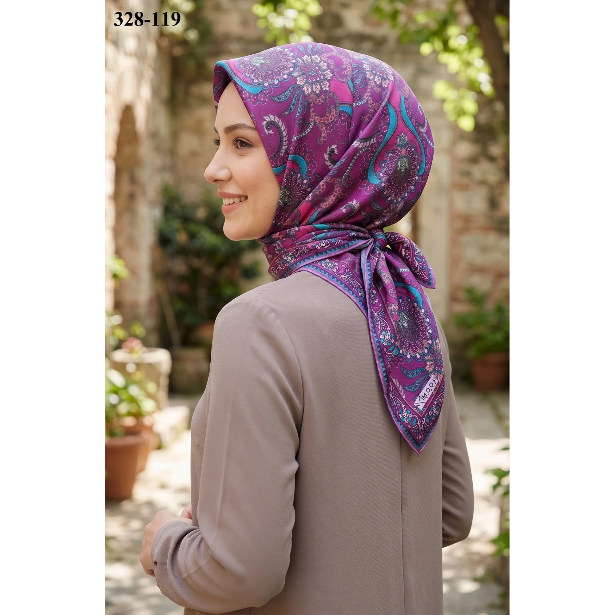 MoonScarf Soft Pamuk Eşarp (Mürdüm) 328-119