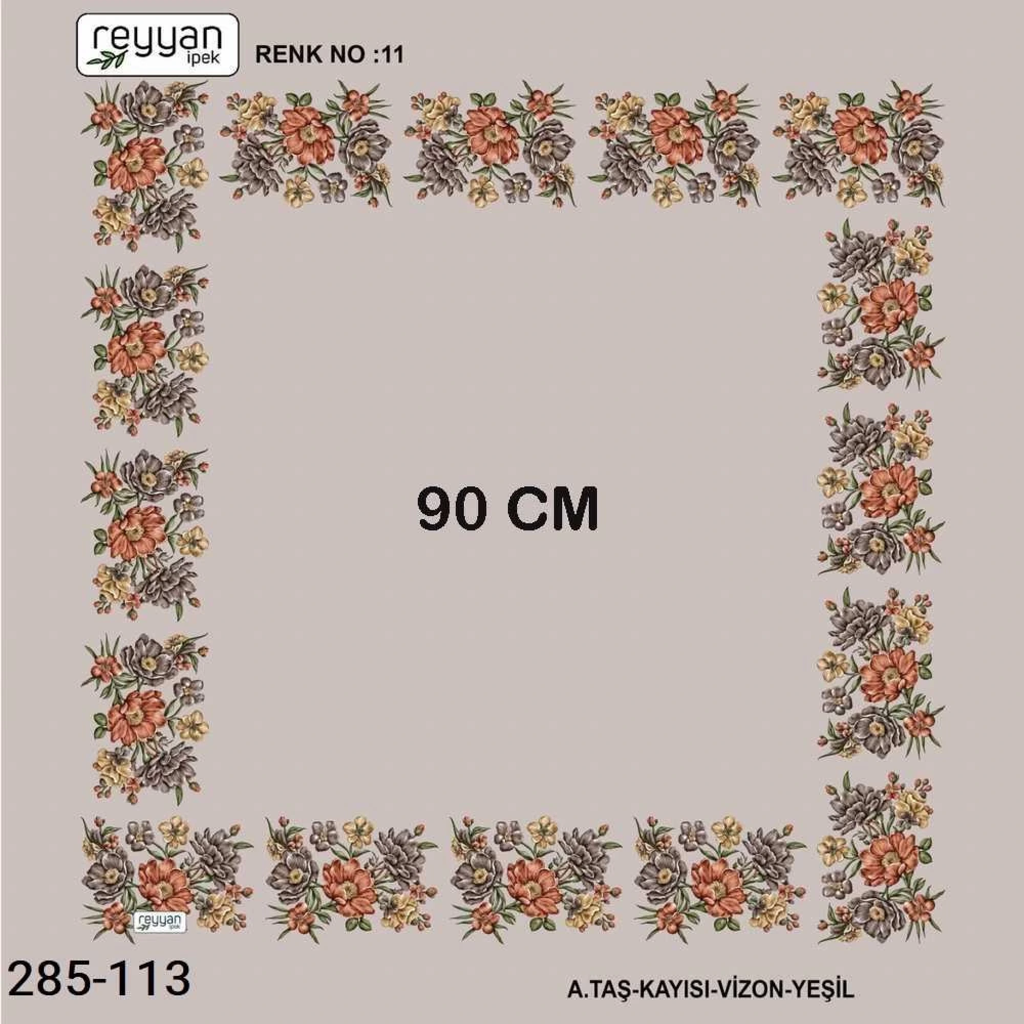 Reyyan İpek 90 CM İçi Boş Oyalık Yazma 285-113