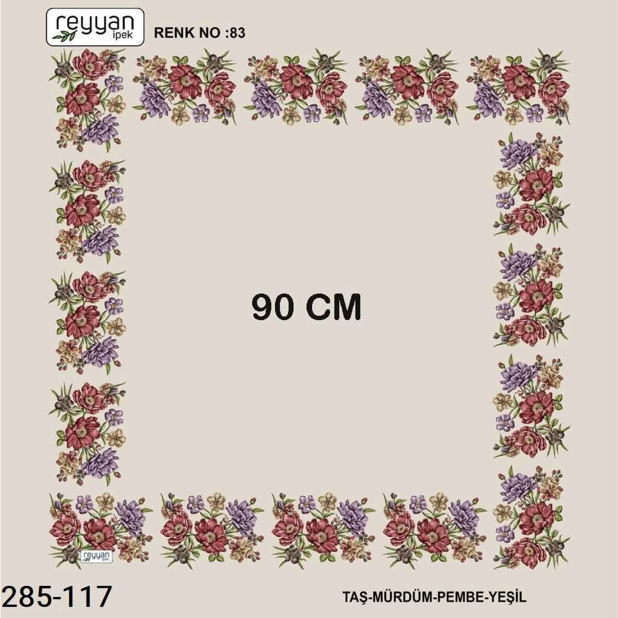 Reyyan İpek 90 CM İçi Boş Oyalık Yazma 285-117