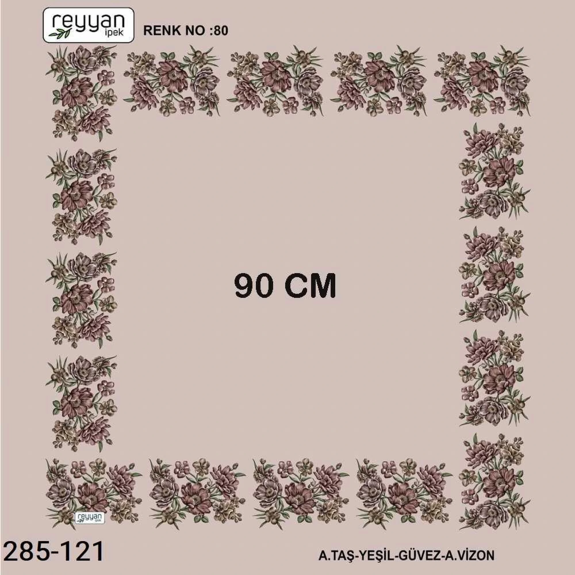 Reyyan İpek 90 CM İçi Boş Oyalık Yazma 285-121
