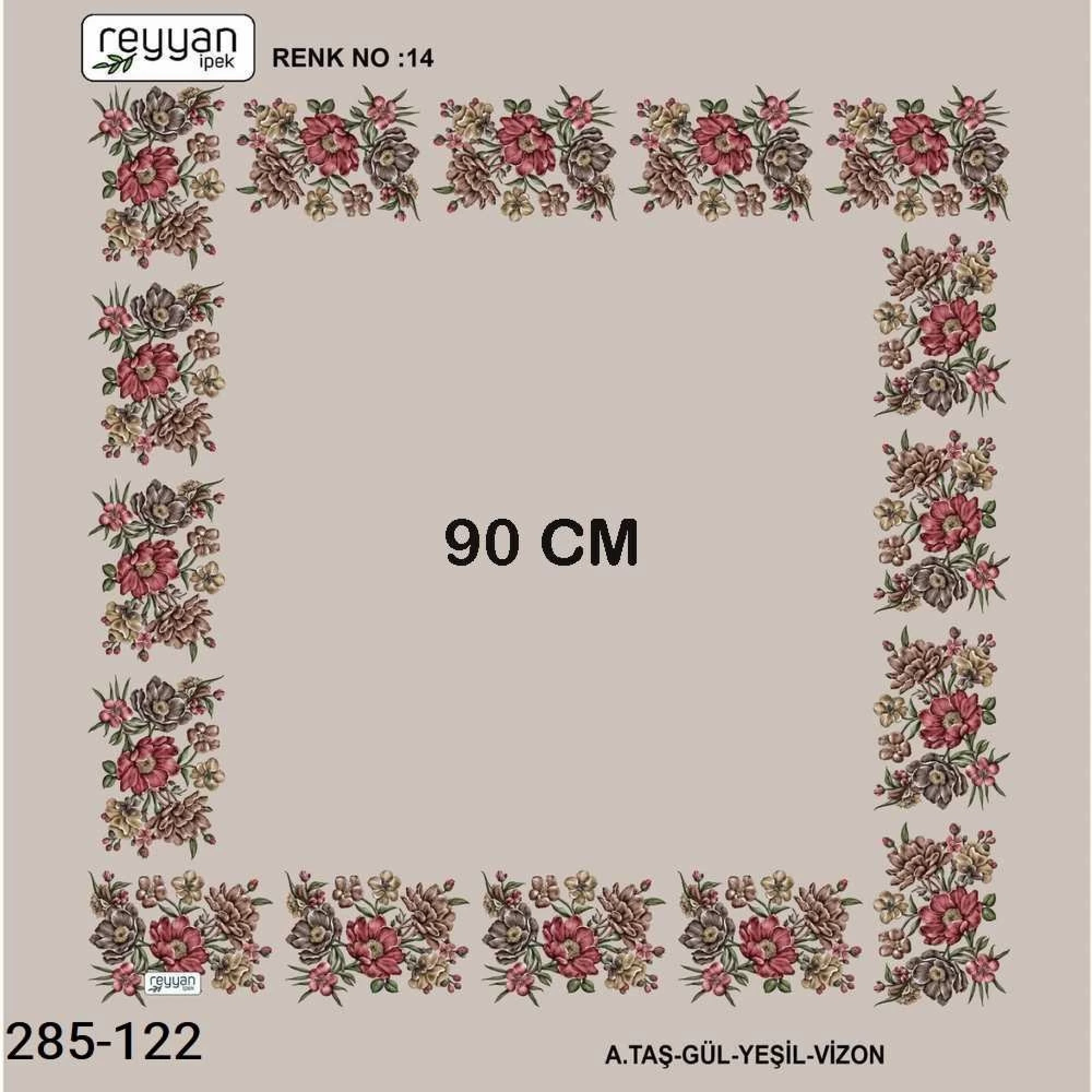 Reyyan İpek 90 CM İçi Boş Oyalık Yazma 285-122