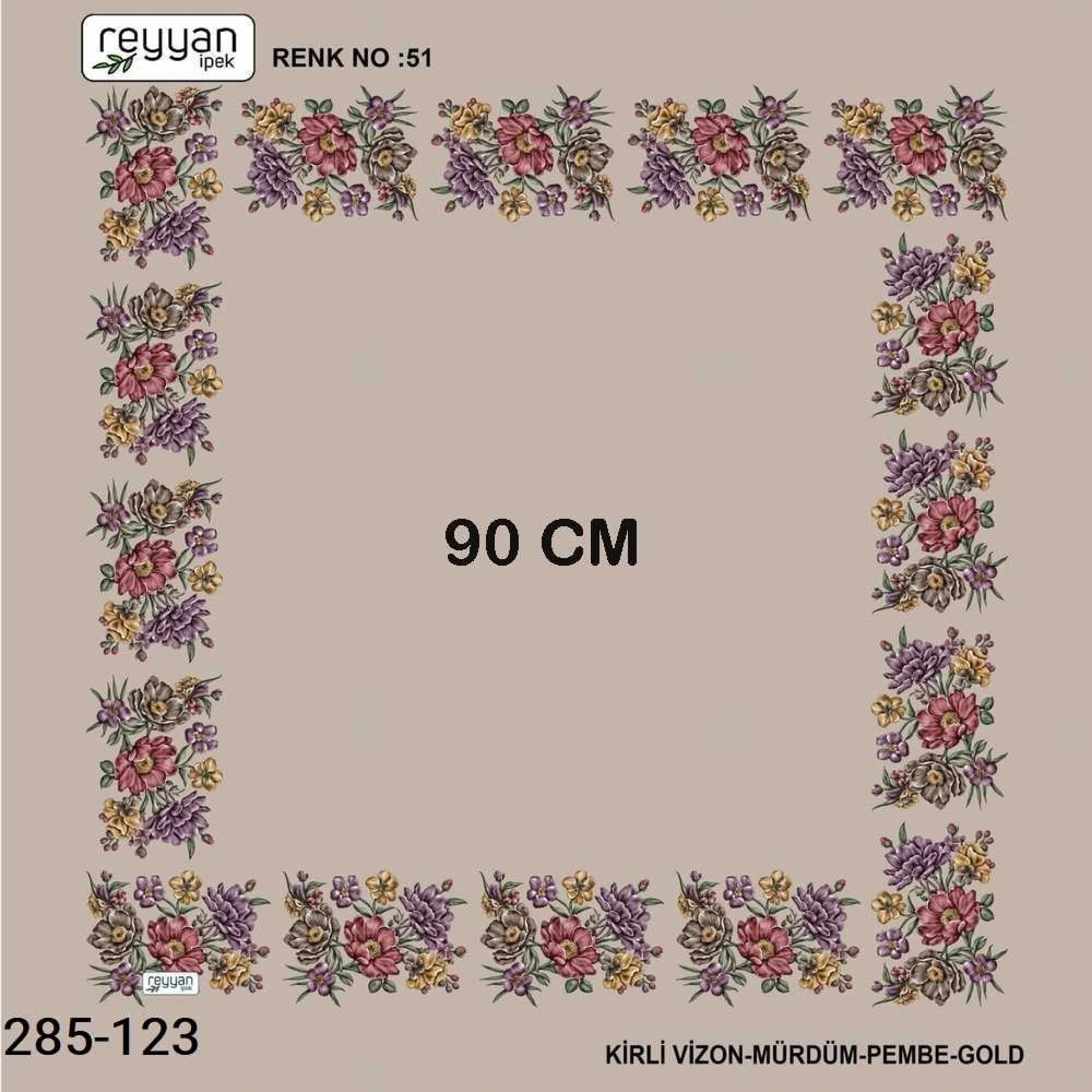 Reyyan İpek 90 CM İçi Boş Oyalık Yazma 285-123
