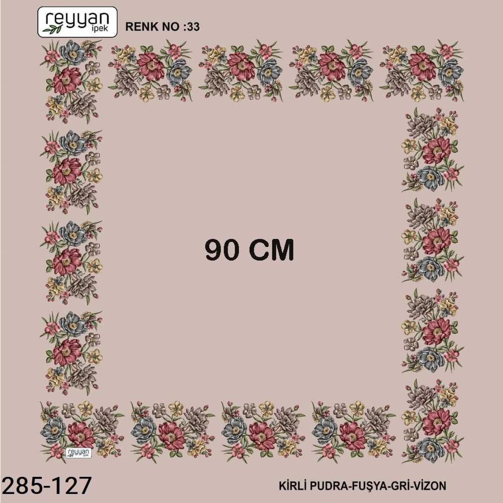 Reyyan İpek 90 CM İçi Boş Oyalık Yazma 285-127