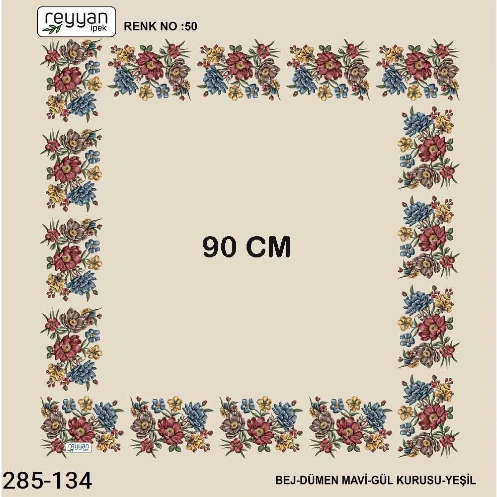 Reyyan İpek 90 CM İçi Boş Oyalık Yazma 285-134