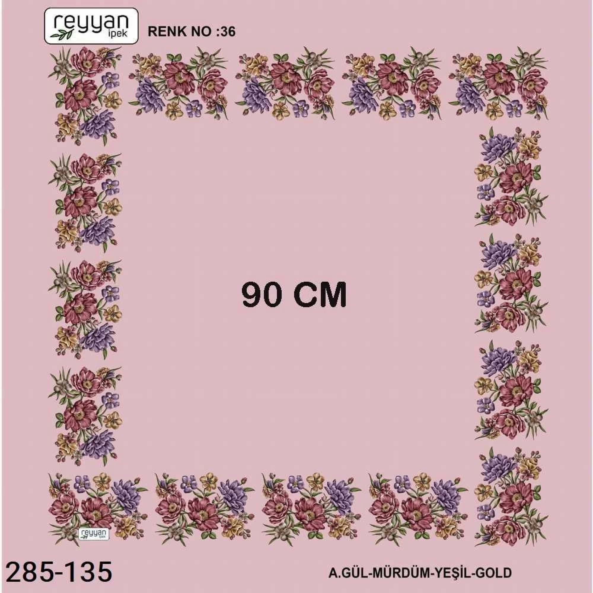 Reyyan İpek 90 CM İçi Boş Oyalık Yazma 285-135