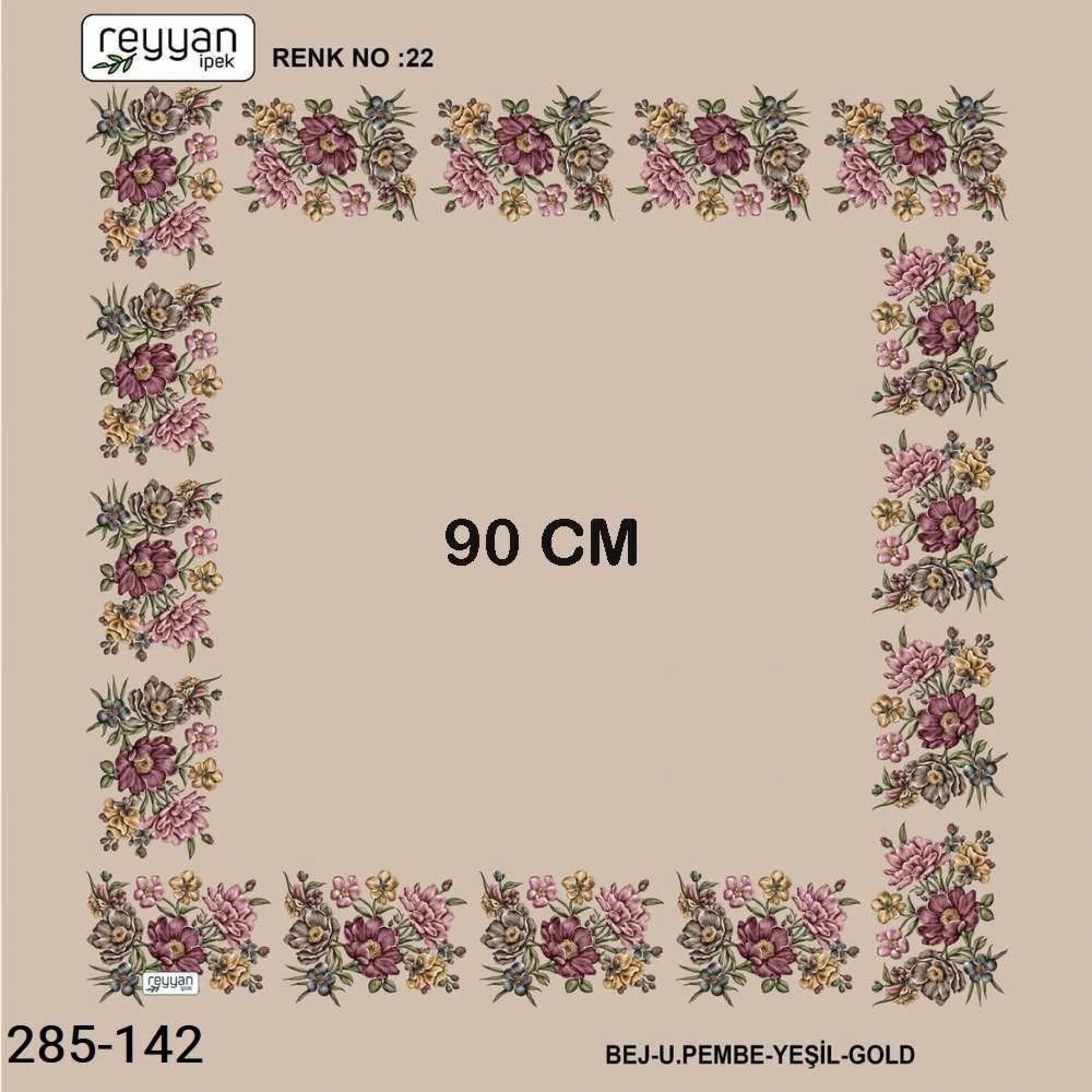 Reyyan İpek 90 CM İçi Boş Oyalık Yazma 285-142