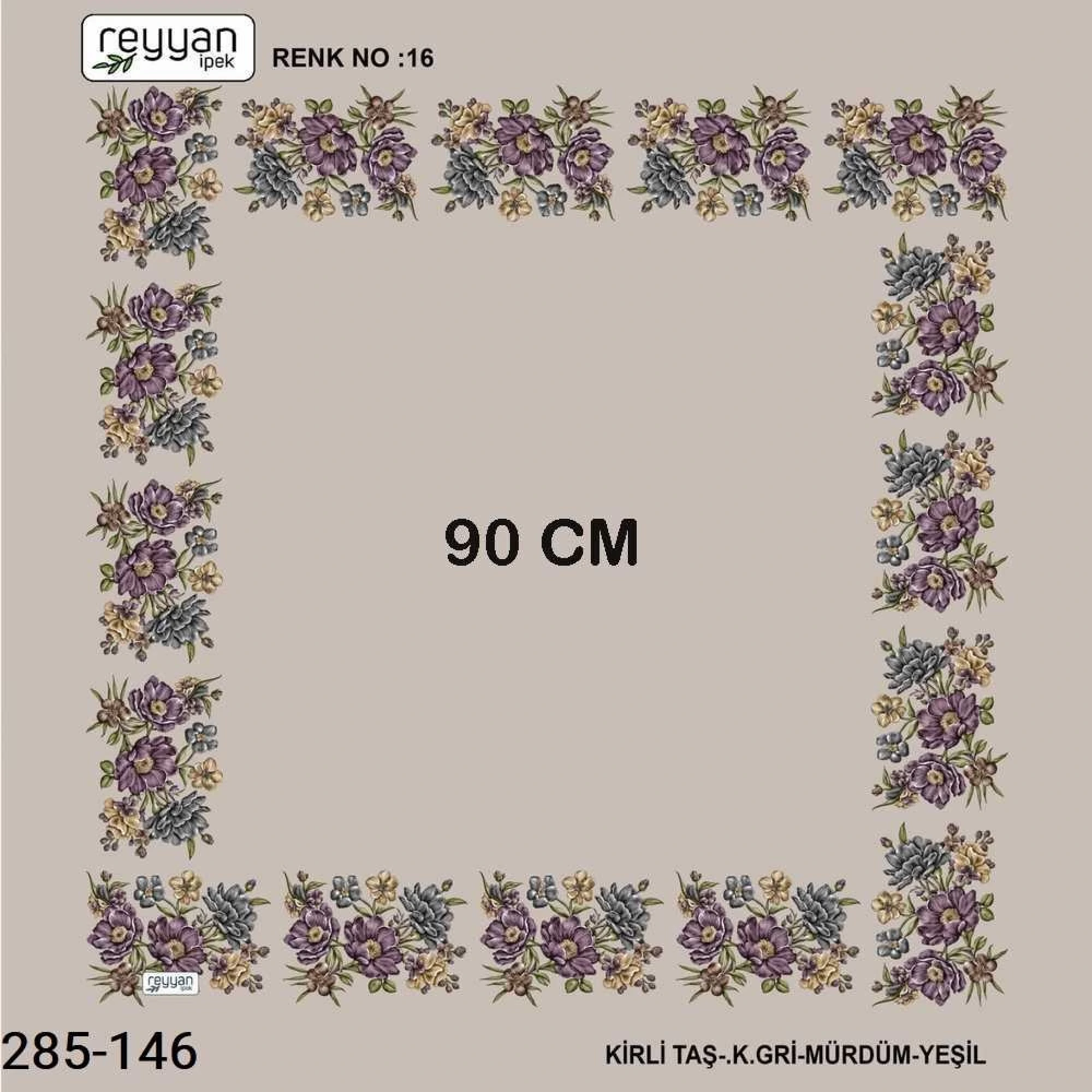 Reyyan İpek 90 CM İçi Boş Oyalık Yazma 285-146